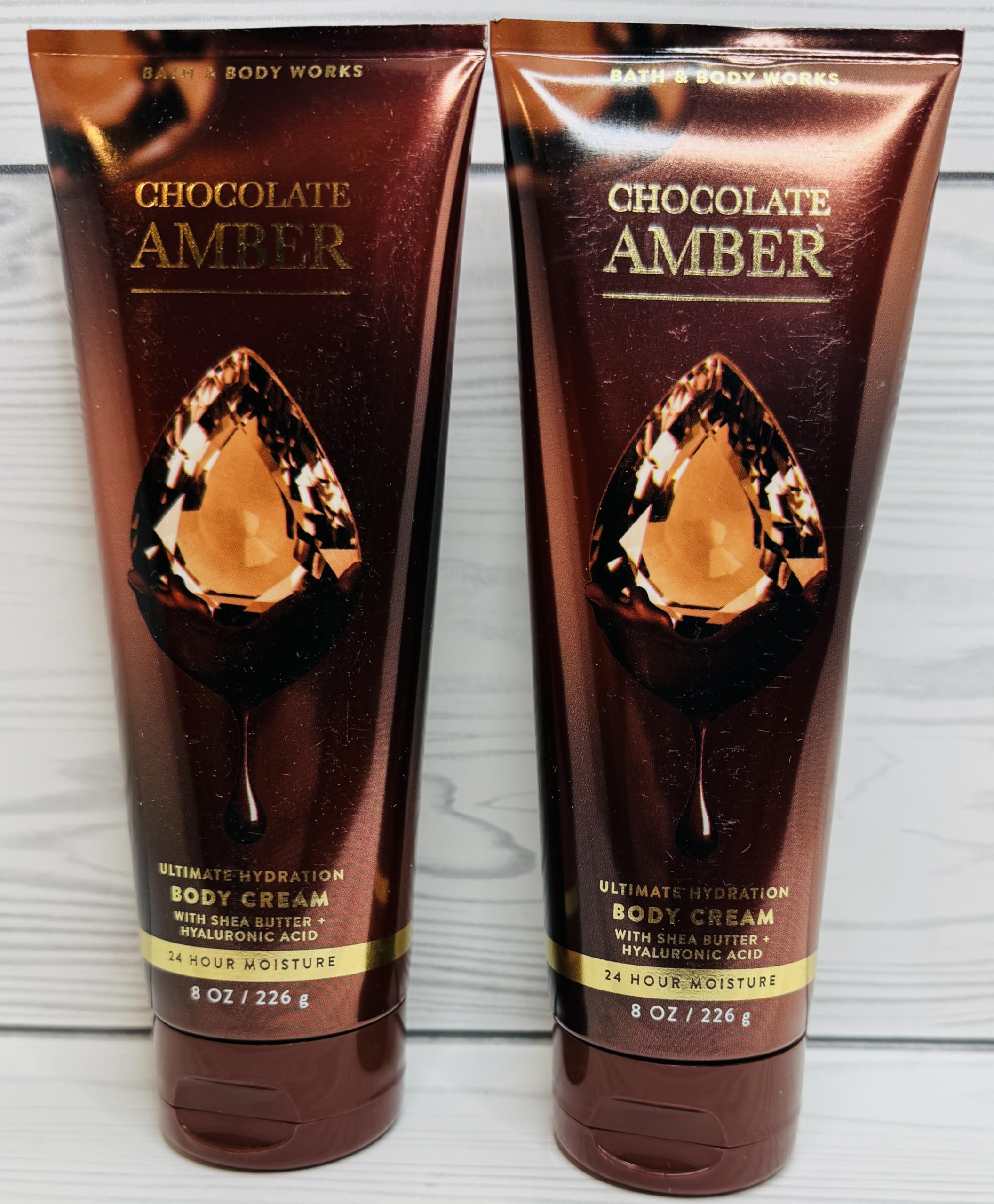 Bath & Body Works Chocolate Amber Ultimate Hydration Body Cream 8 Ounces Pack of 2