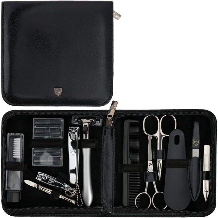 THREE SWORDS - Exclusive 12-Piece MANICURE - PEDICURE - GROOMING - NAIL CARE set / kit / case - basic-standard quality (633514)