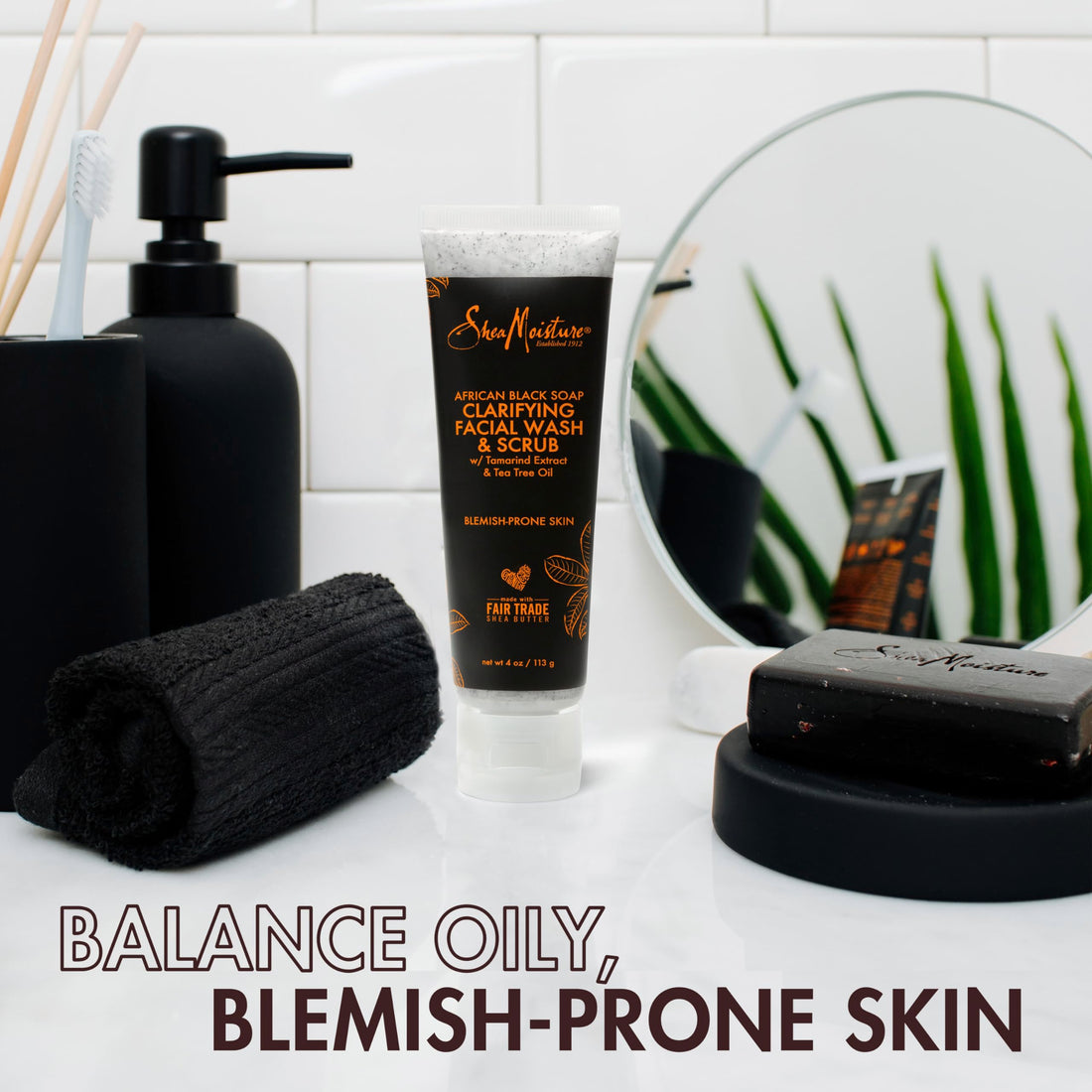 SheaMoisture African Black Soap Problem Facial Wash & Scrub - 4 oz