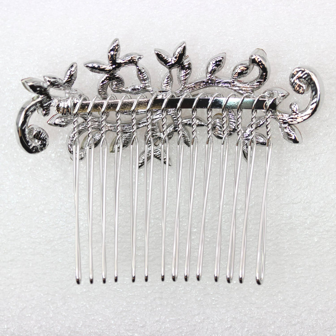 Faship Hair Comb Red Rhinestone Crystal Floral