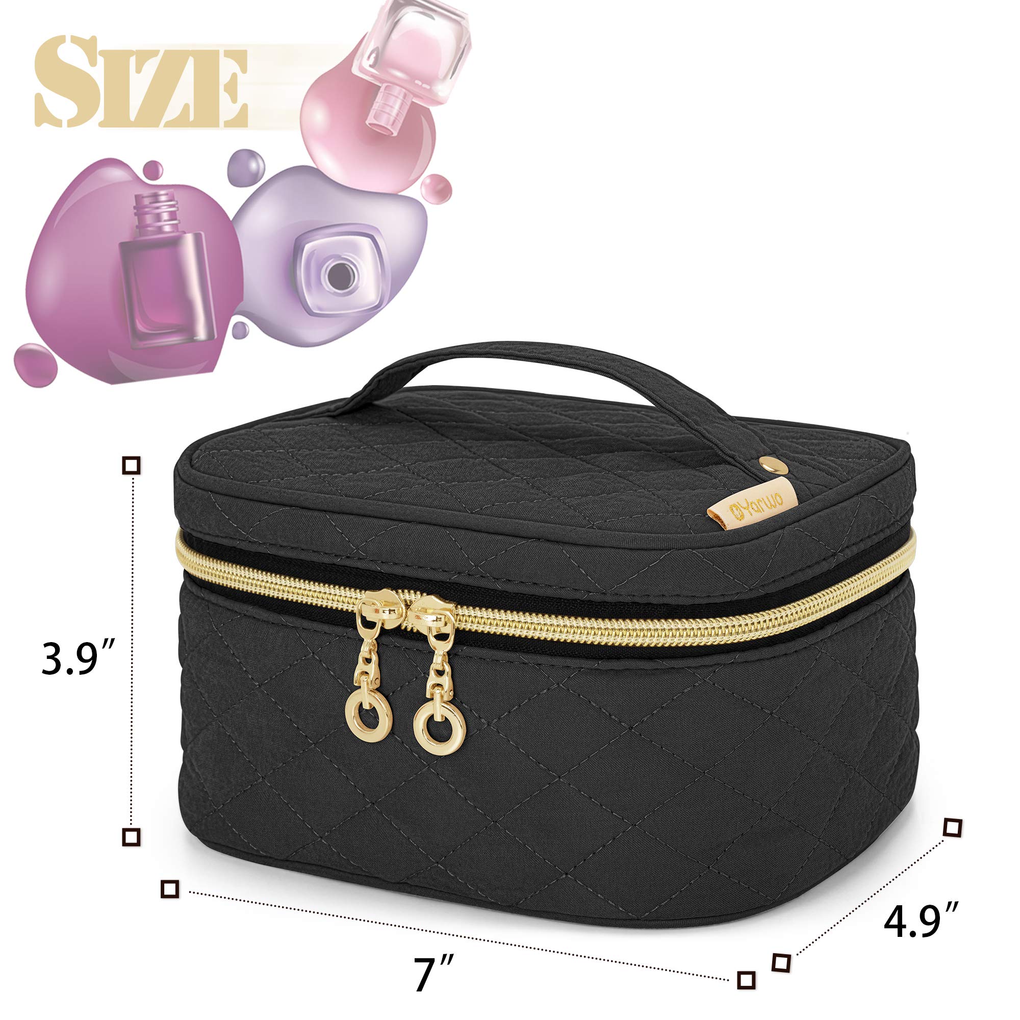 YARWO Nail Polish Organizer Bag Holds 12 Bottles (15ml/0.5 fl.oz), Travel Carrying Case for Nail Polish and Manicure Kit, Black (Bag Only, Patented Design)