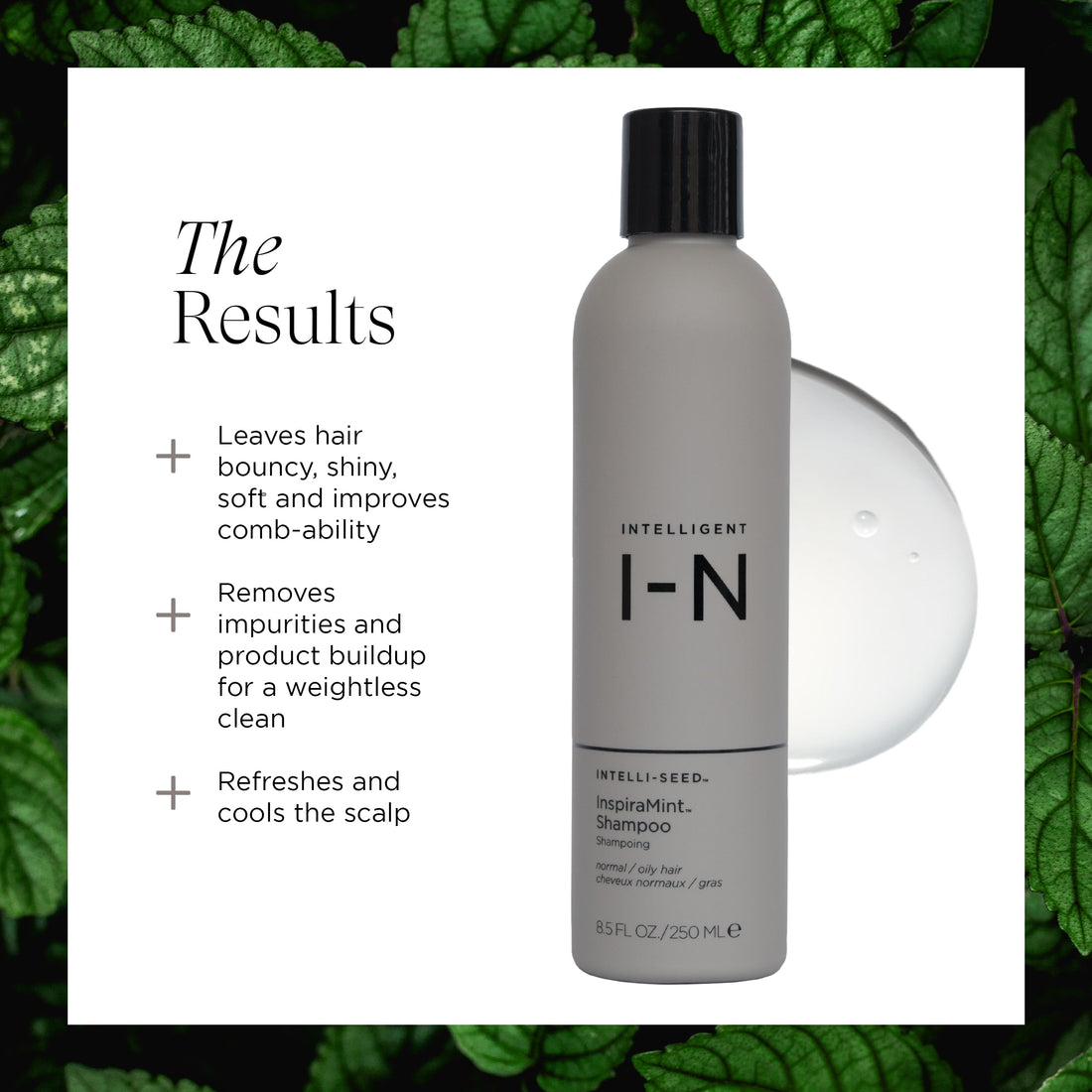 Intelligent Nutrients InspiraMint Shampoo, Invigorating Organic Mint Daily Shampoo for Fine and Oily Hair, Balancing, Refreshing, Color-Safe, Vegan, 8.5 Fl Oz