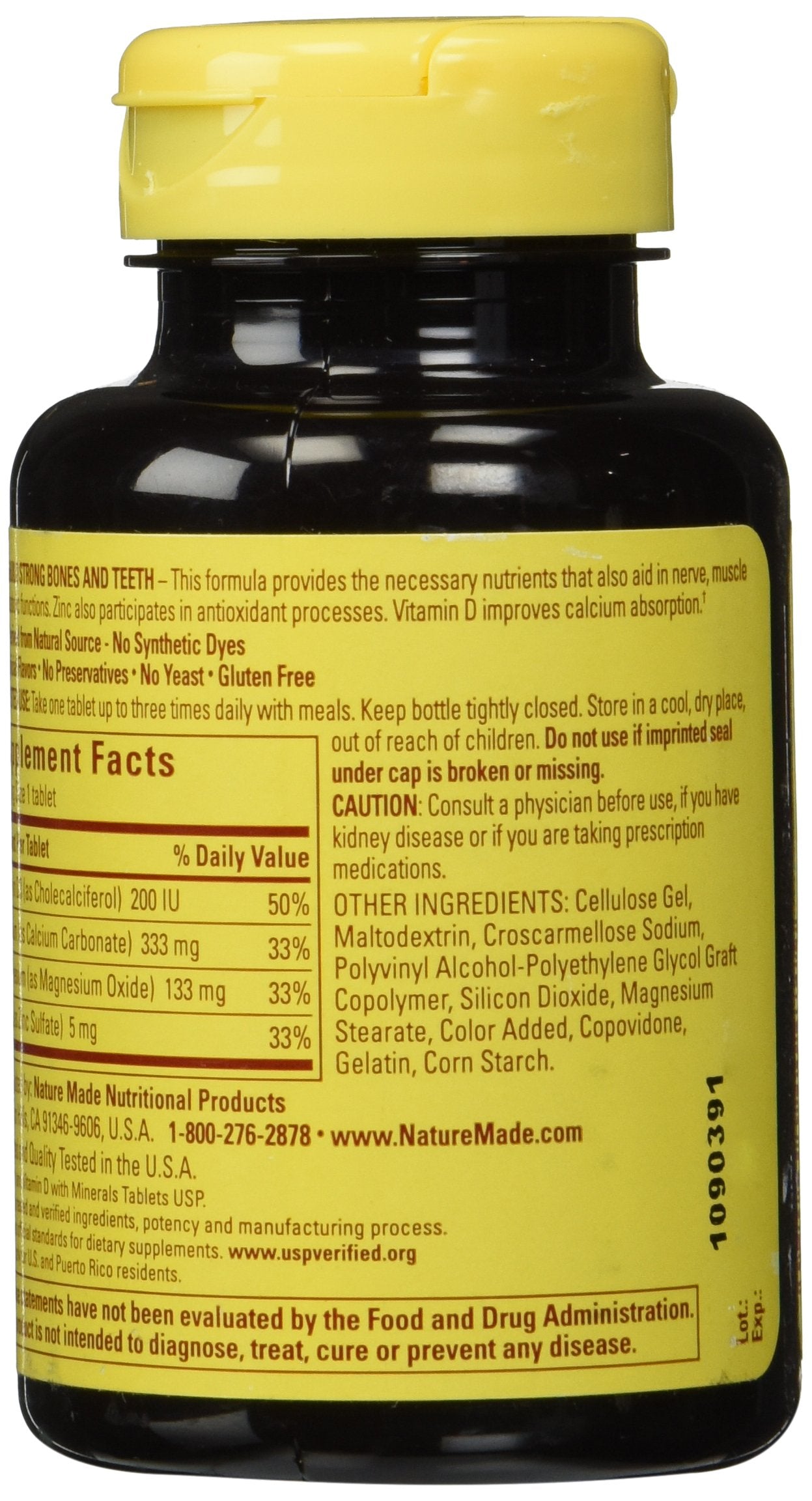 Nature Made Calcium Magnesium & Zinc Tabs, 100 ct