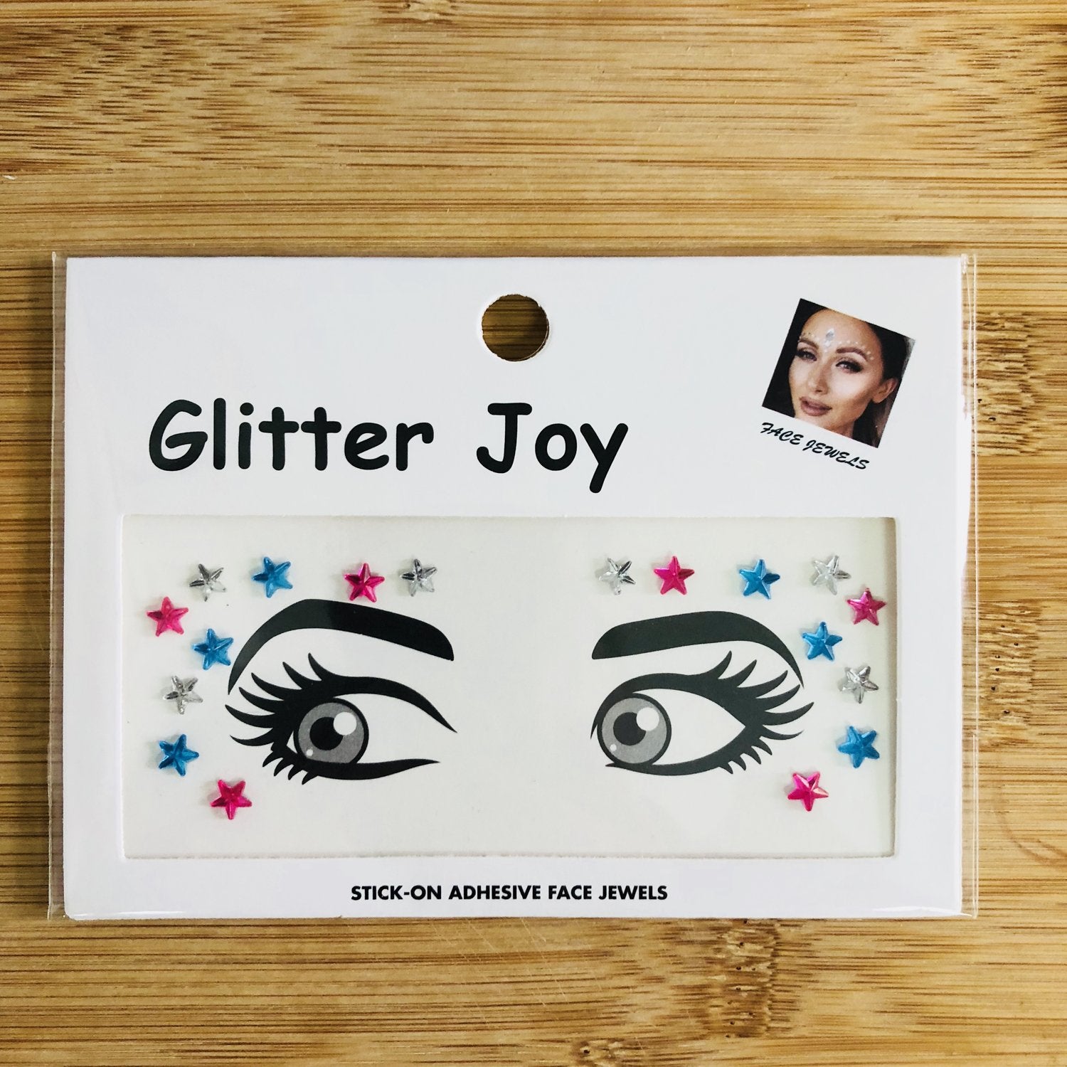 Leoars 2 Sets Eye Corners Face Jewels Blue Stars Bindi Rhinestone Festival Decorations Jewels Body Glitter Crystal Sticker Temporary Tattoo