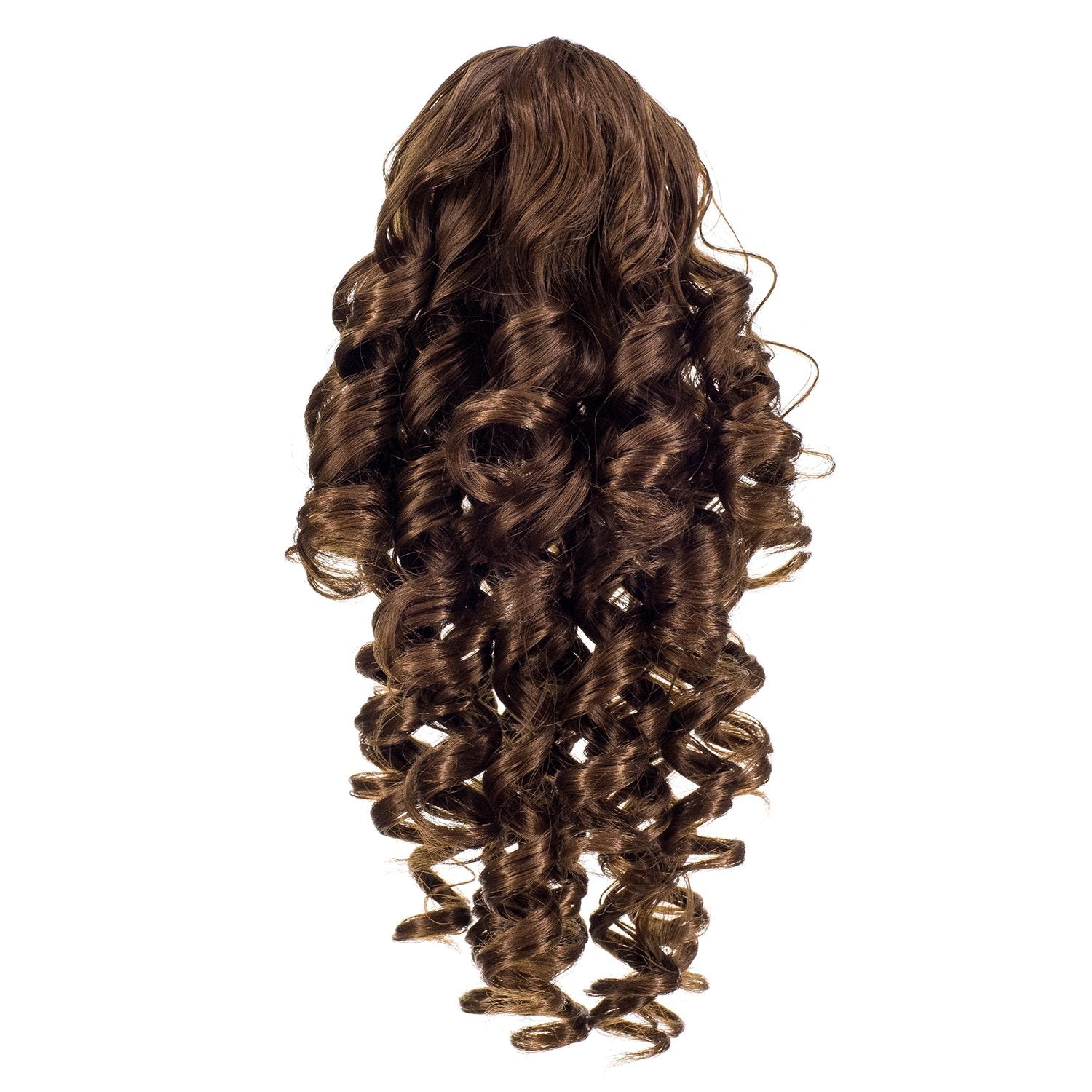 Light Brown-12# : SWACC 12-Inch Short Screw Curls Claw Clip Ponytail Extensions Synthetic Clip in Drawstring Curly Ponytail Hairpiece Jaw Clip Hair Extension (Light Brown-12#)