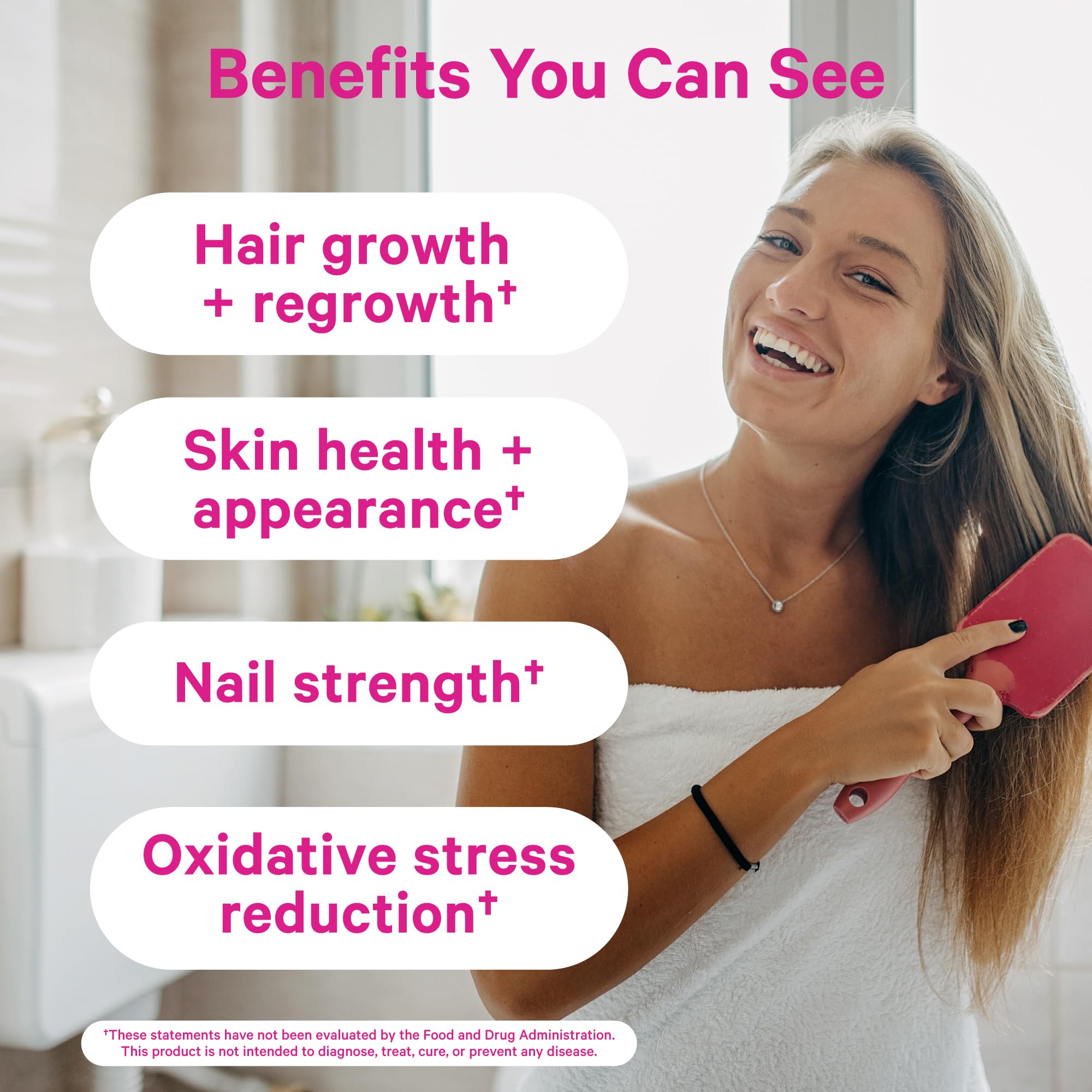 Pink Stork Total Glow Gummies - Hair, Skin, and Nails Vitamins - 11 Vitamins & Nutrients - Biotin, Vitamin A, B6, B12, Folate - Beautiful Hair, Radiant Skin, and Strong Nails - 60 Berry Biotin Gummies