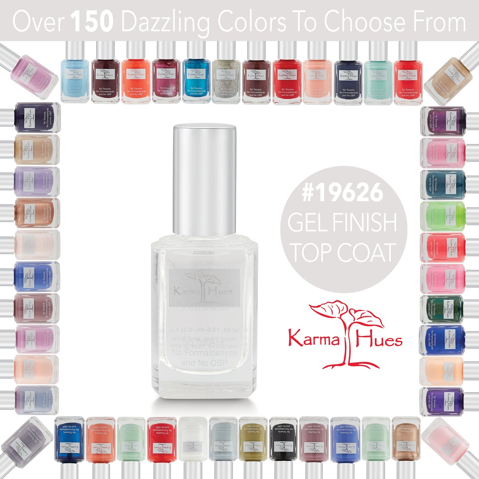 Karma Organic Gel Finish Top Coat Long Lasting Beauty Shine Manicure Non-Toxic Vegan & Cruelty-Free