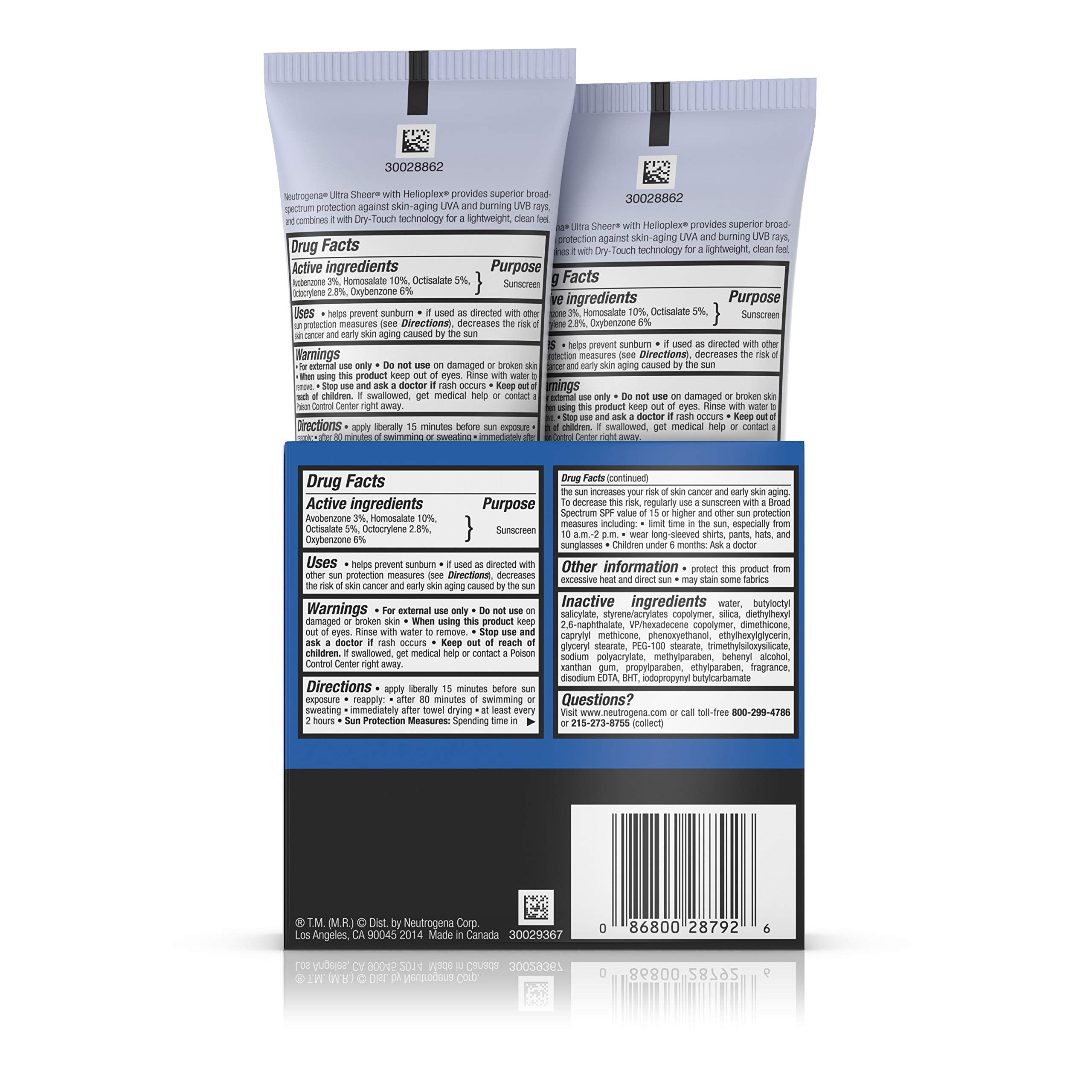 Neutrogena Ultra Sheer Dry-Touch Sunscreen SPF 45, 3 oz (Pack of 2)