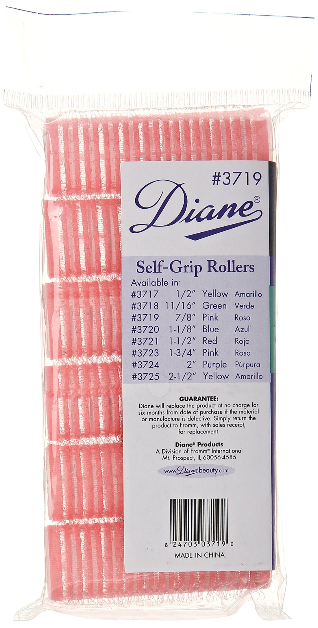 Pink, 7/8'' : DIANE Self-Grip Rollers 7/8'' Pink 6-Pack (Model:3719), Vented base allows fast drying, Self-adhering rollers, No pins or clips needed