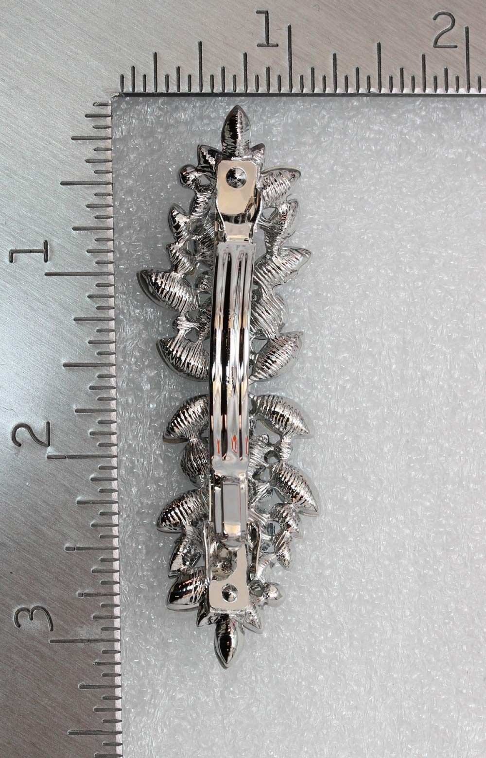 Faship Gorgeous Clear Rhinestone Crystal Flower Barrette Clip - Clear