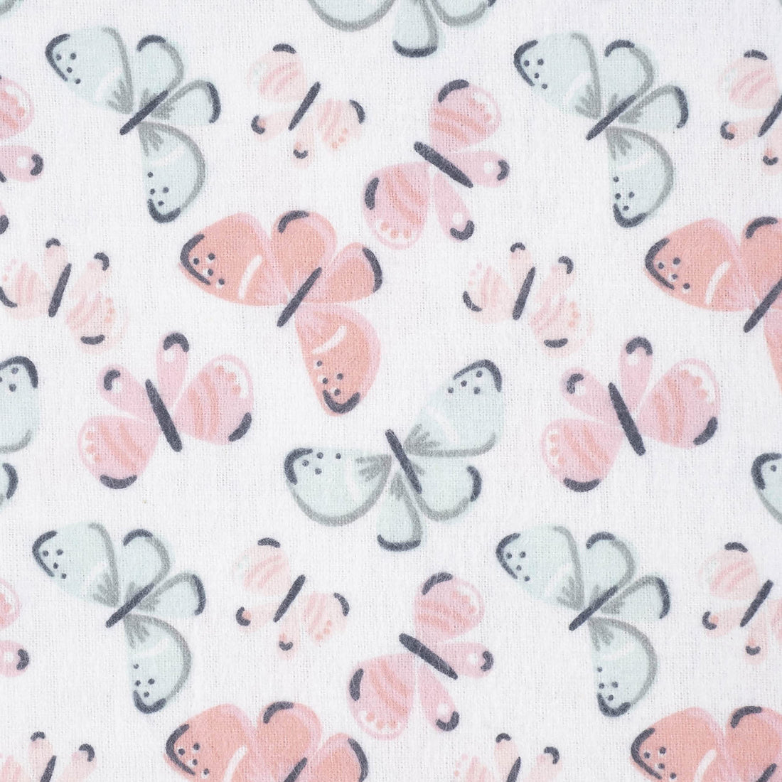 Gerber Girls Newborn Infant Baby Toddler Nursery 100% Cotton Flannel Receiving Swaddle Blanket, Butterfly White, Pack of 5