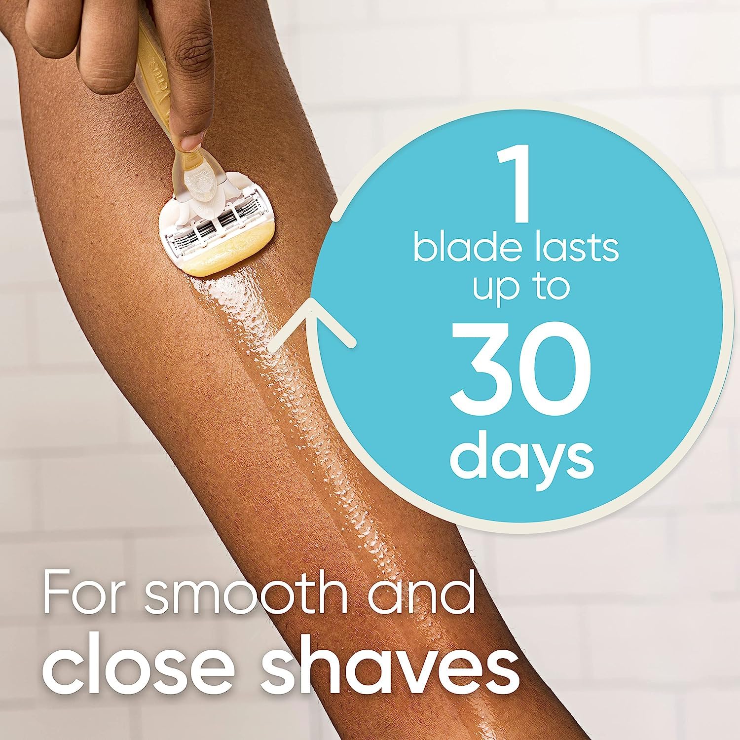 Gillette Venus Store Comfortglide with Olay Coconut Womens Razor Handle + Blade Refills, Silver, 2 Count