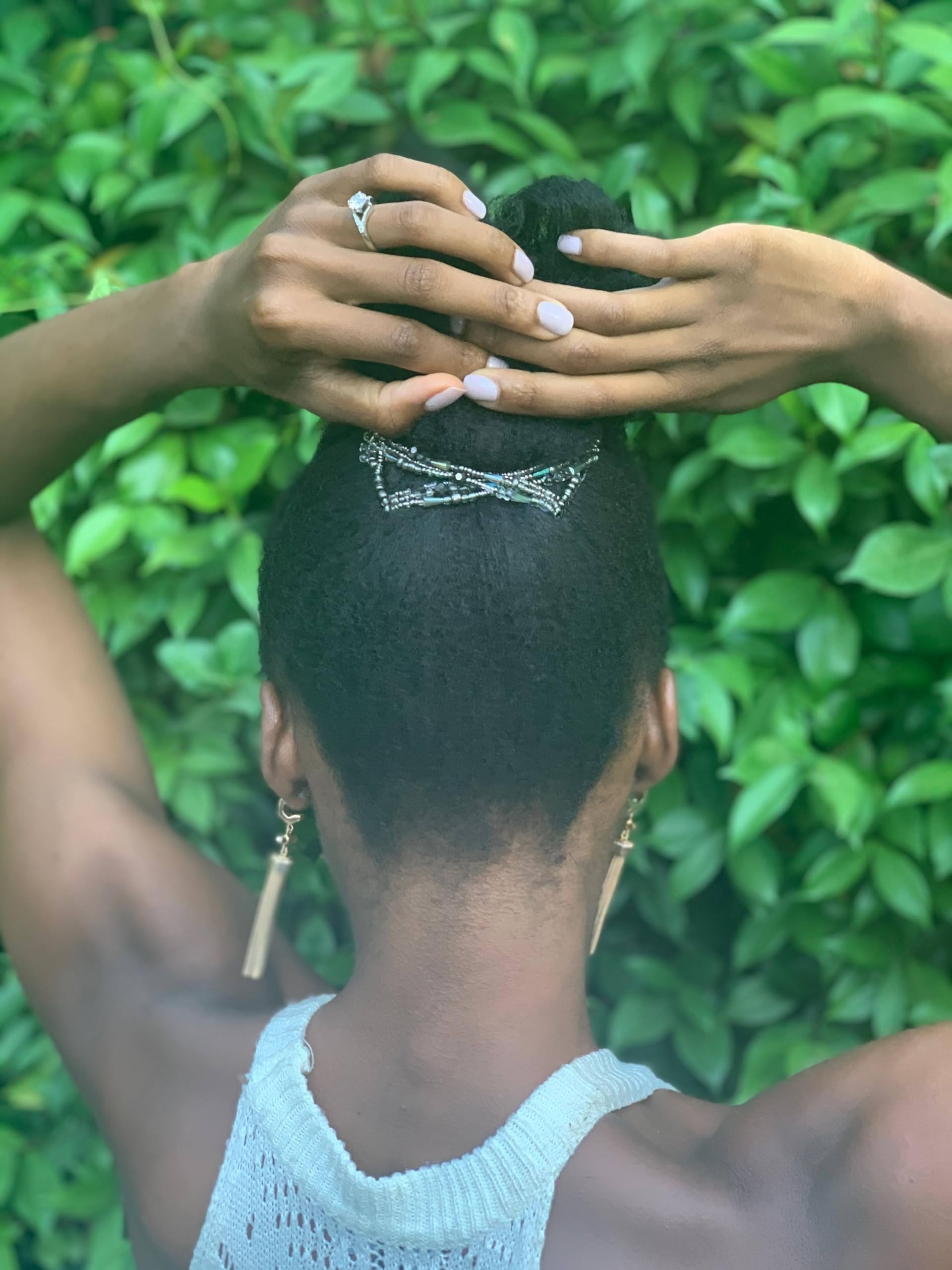 Hair Clip for Fine, Thin, Sleek & Straight Hair - Easy Comfy Styles that Hold Snug, Add Volume with No Pressure - Comfy Double Comb with Elastic for UpDo, Ponytail, Twists & Buns (Silver Medium)