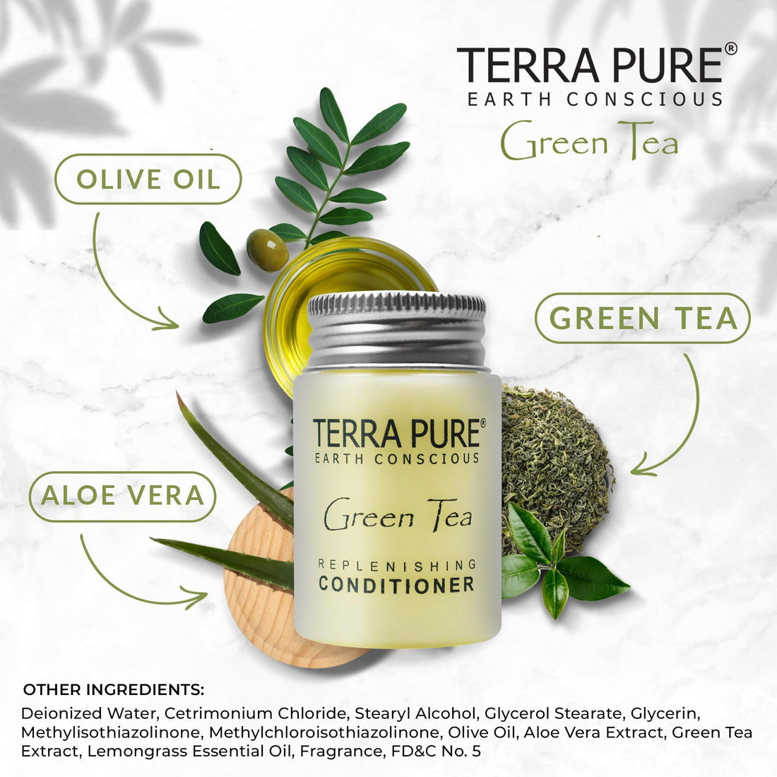 Terra Pure Conditioner, Travel Size Hotel Amenities, 1 oz (Case of 20)