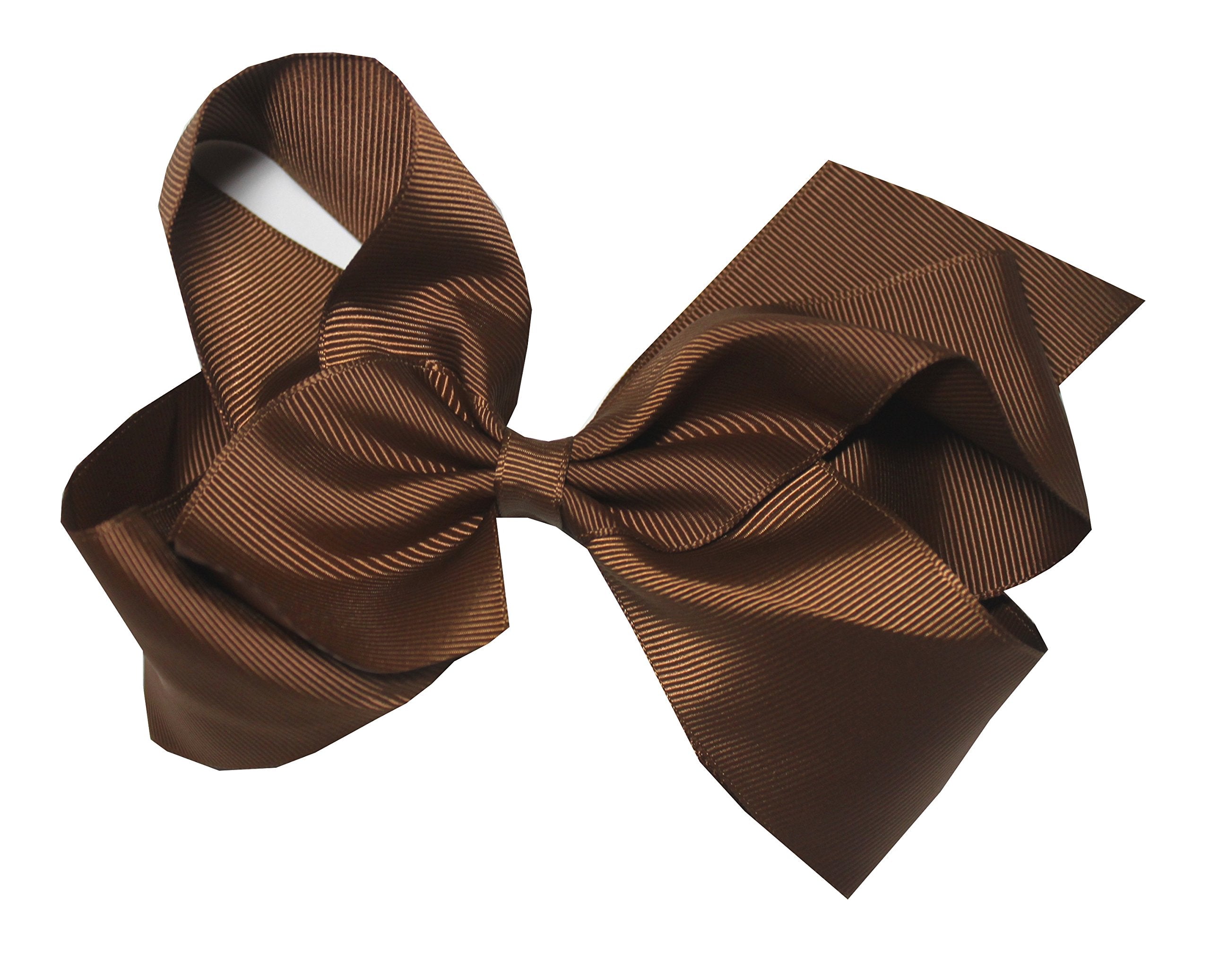 K&M Large 6 Hair Bows with Alligator Clip Set of 10 Grosgrain Ribbon (Back to School in Style)