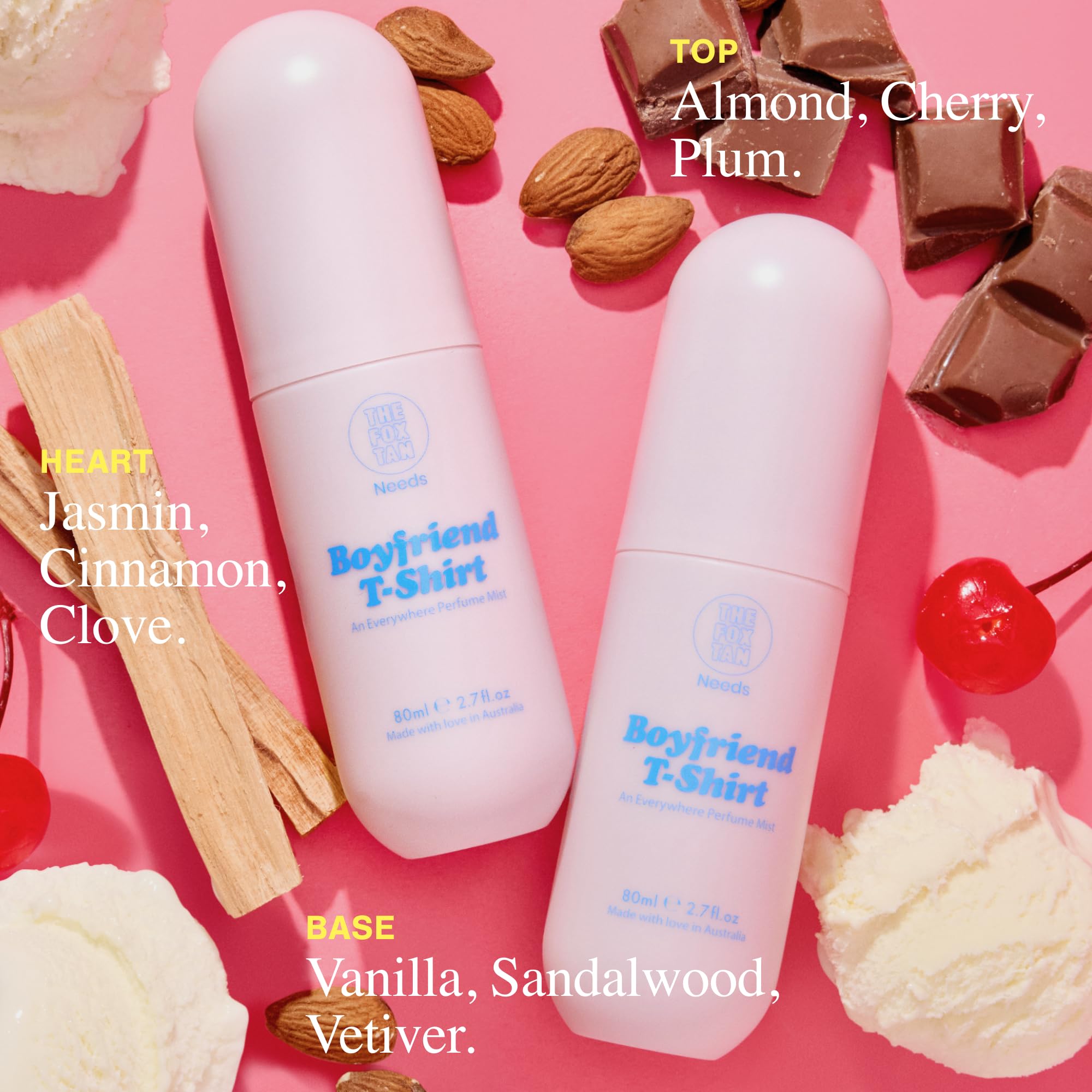 THE FOX TAN Everywhere Perfume Mist, Boyfriend's T-Shirt Scent, Spray for Women & Men, Long-Lasting Fragrance, Vegan & Cruelty-Free, 80mL