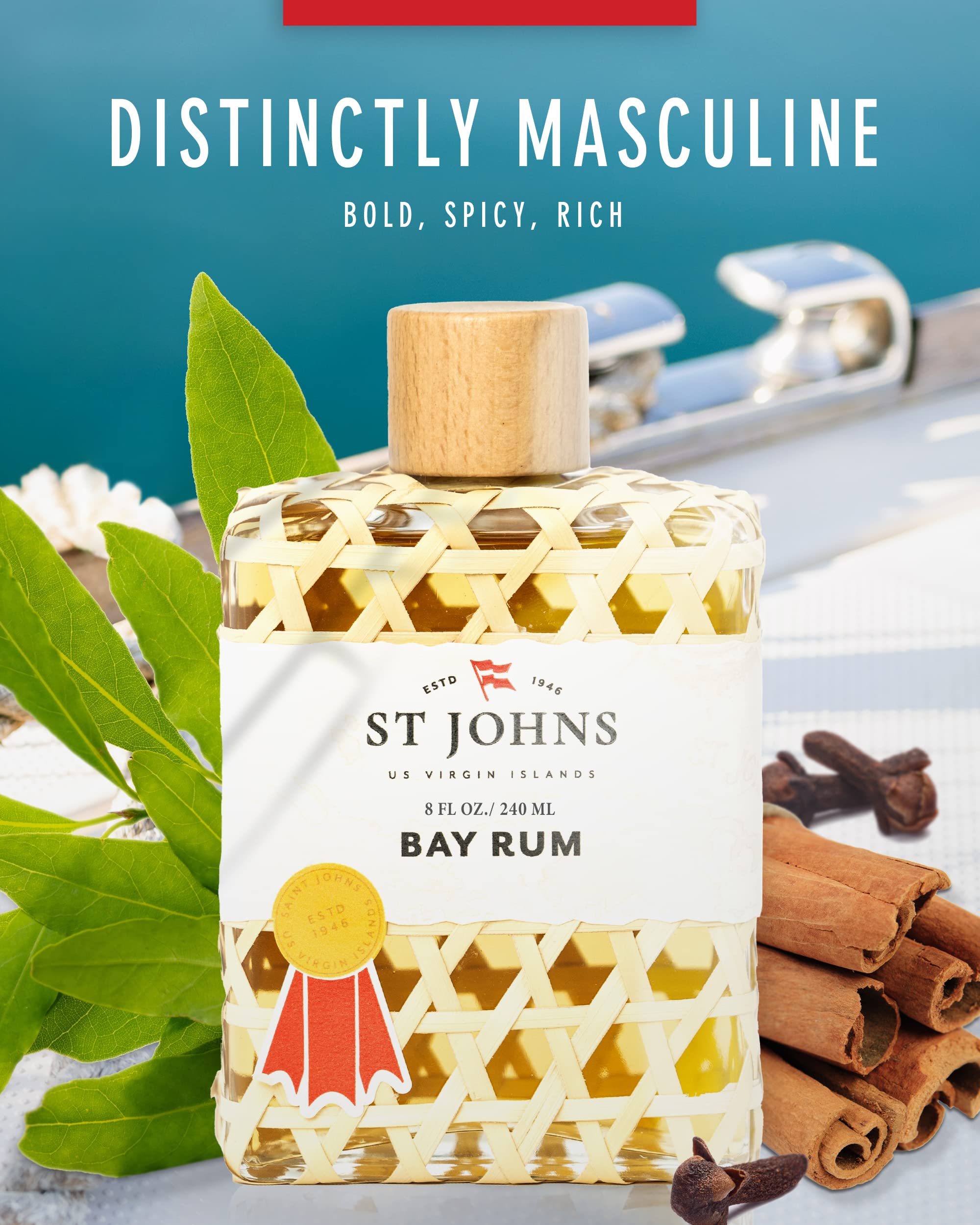 8 Oz Splash : St Johns Fragrance Company Bay Rum Aftershave Cologne 8 Oz Splash