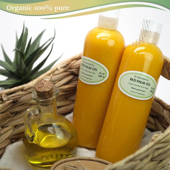 24 Oz Raw Extra Virgin Red Palm Oil Organic Unrefined (2 of 12 Oz bottles)