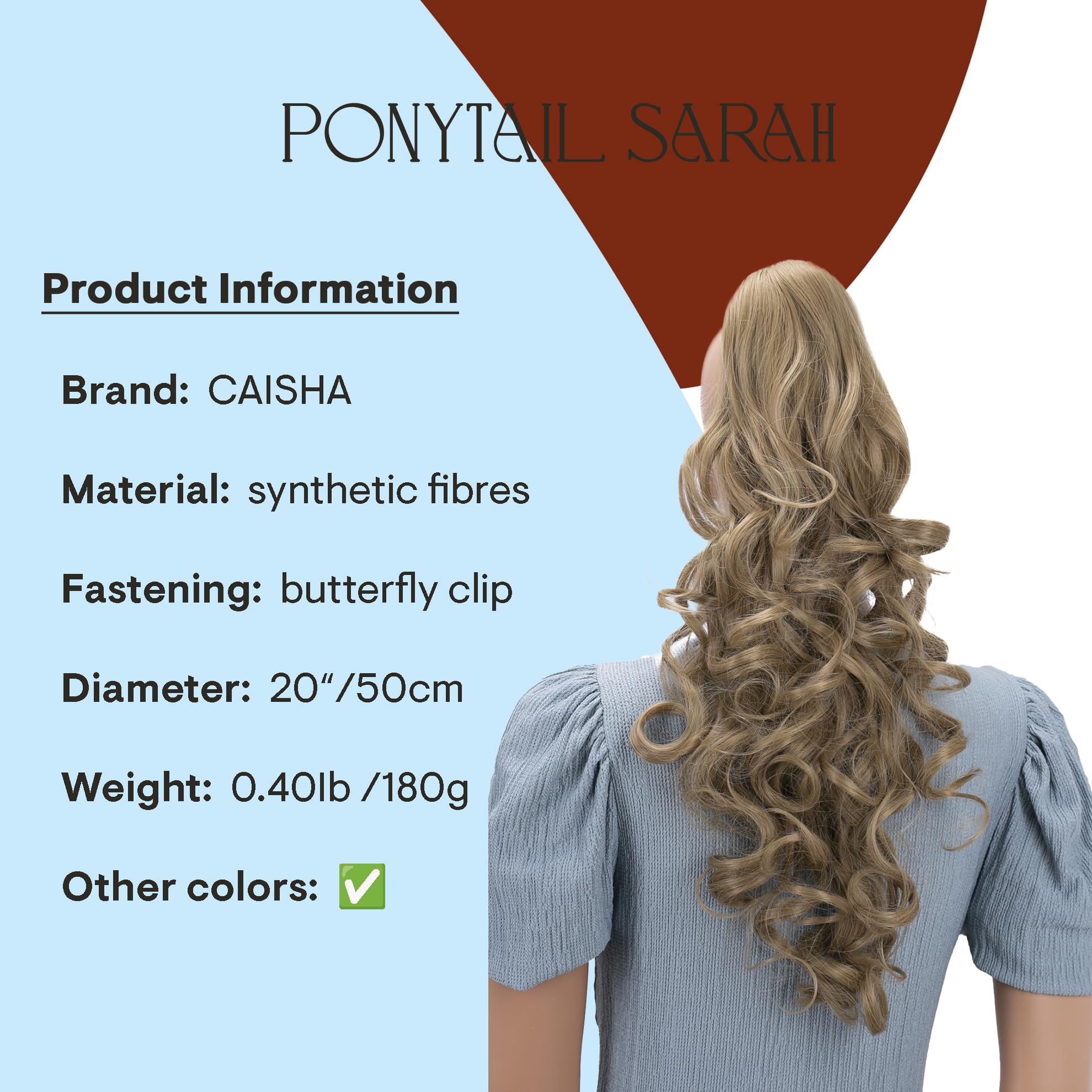 ash blonde #16 H67 : PRETTYSHOP 24 Hair Piece Pony Tail Extension Very Long & Voluminous Curly Or Wavy Heat-Resisting H67