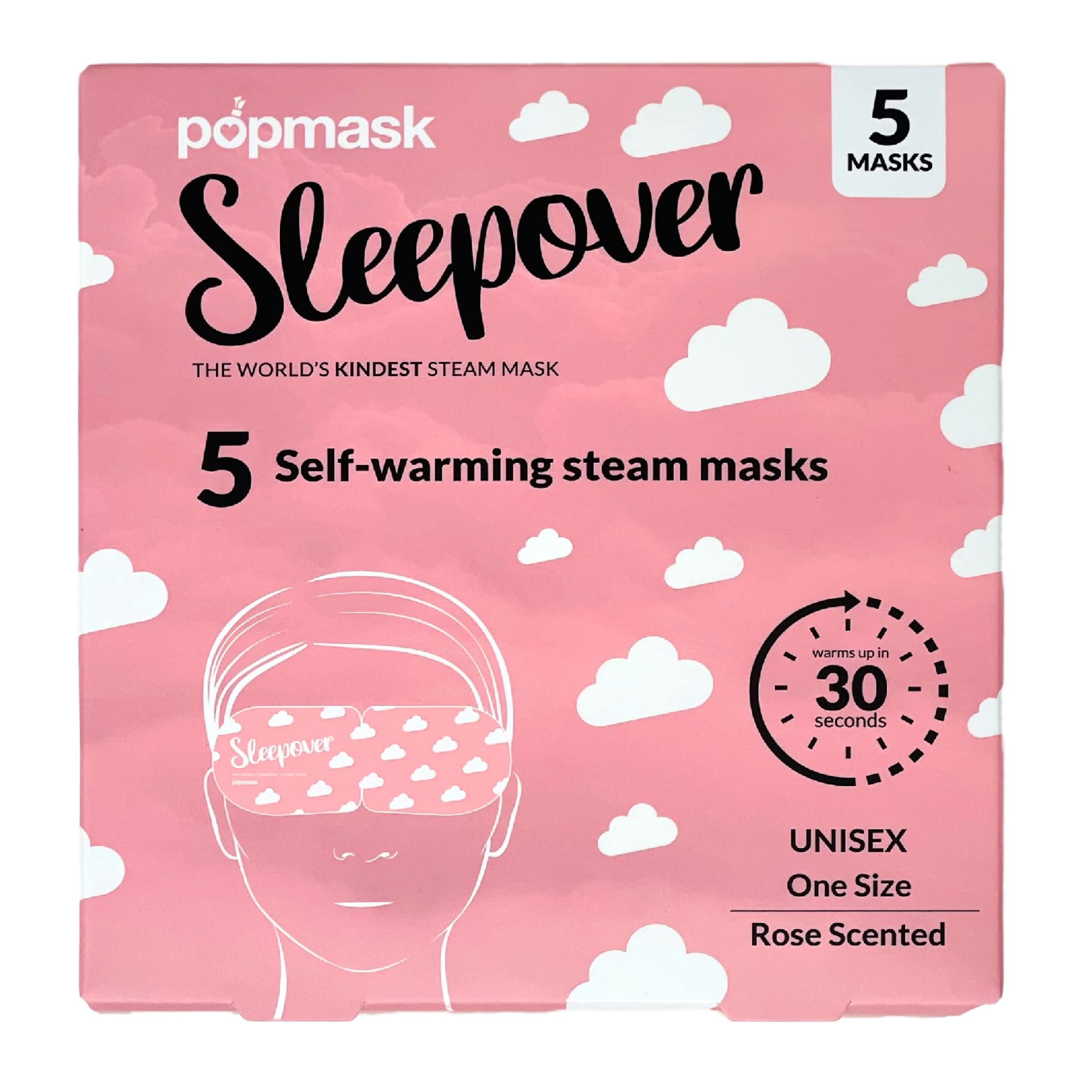 Popmask Sleepover Self Heated Eye Mask Rose Scent