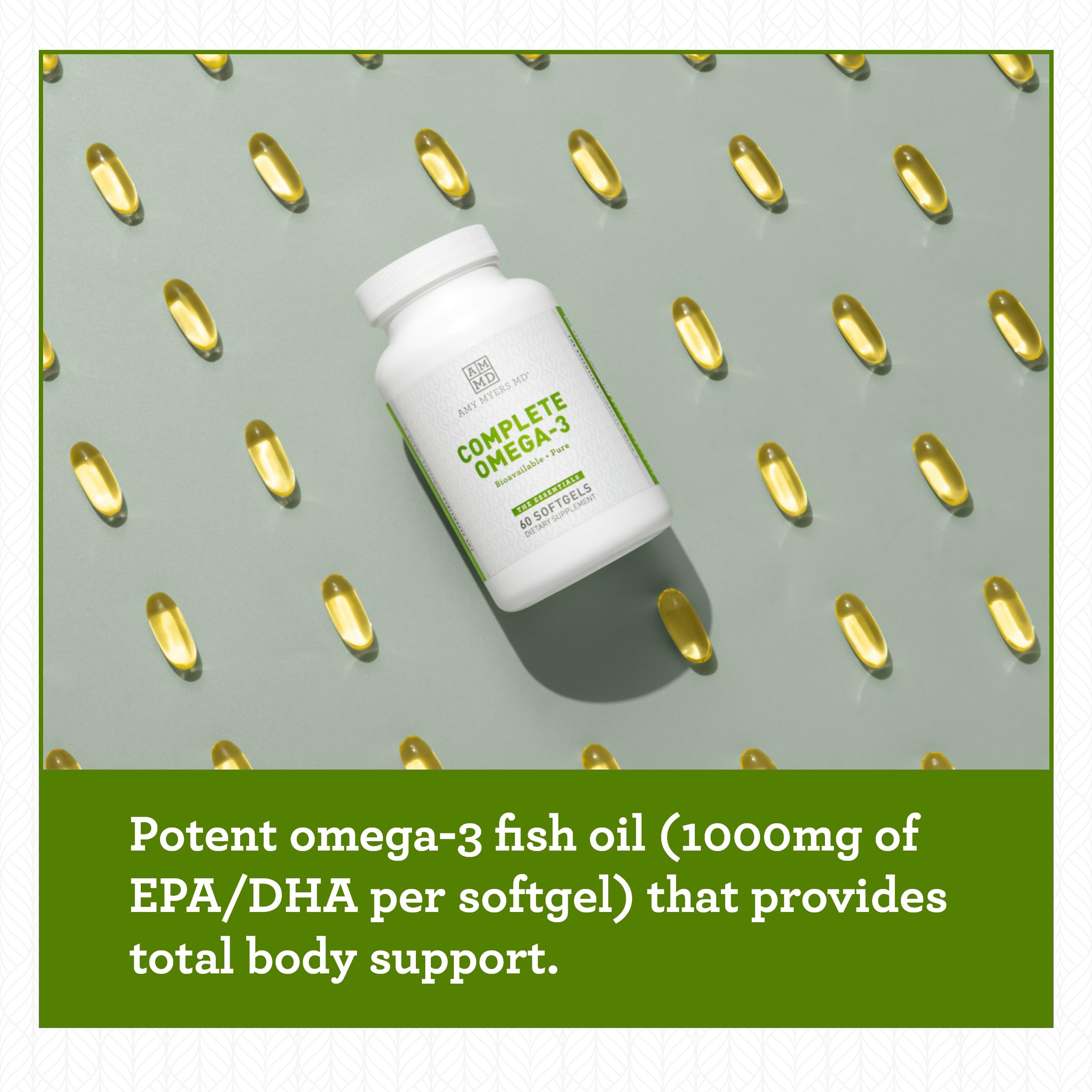 Amy Myers MD Complete Omega-3 Softgel “1000mg of EPA/DHA - 170% More Bioavailable Than Leading Fish Oil Supplements - Supports Healthy Inflammatory Response “ 60 Capsules, 2 Month Supply