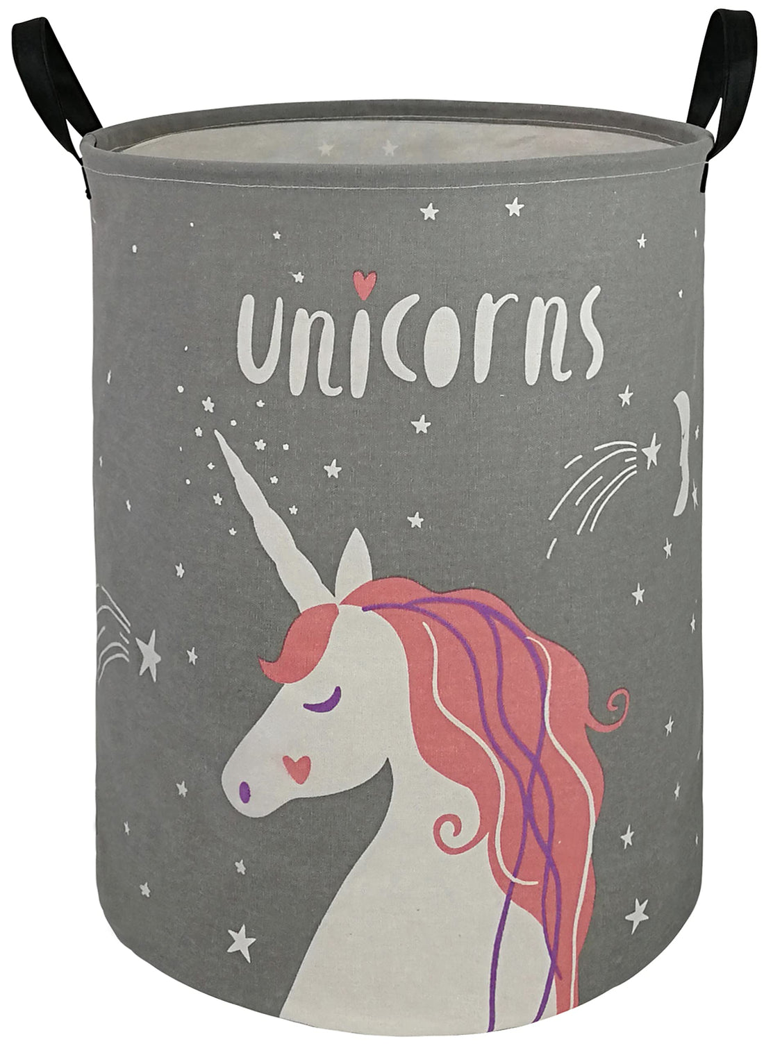 KUNRO Large Storage Basket Toy Box Bin Laundry Bag Foldable Hamper Clothes Kids Gift Organizer Chest Waterproof Coating Organizer Dorm Nursery Home (Beauty unicorn)