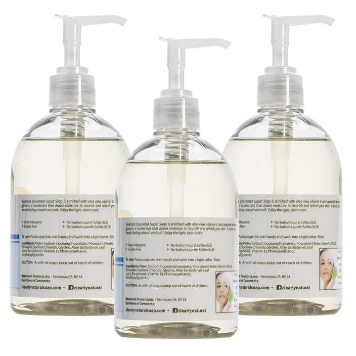 Clearly Natural Liquid Hand Soap, Unscented, 3 Count