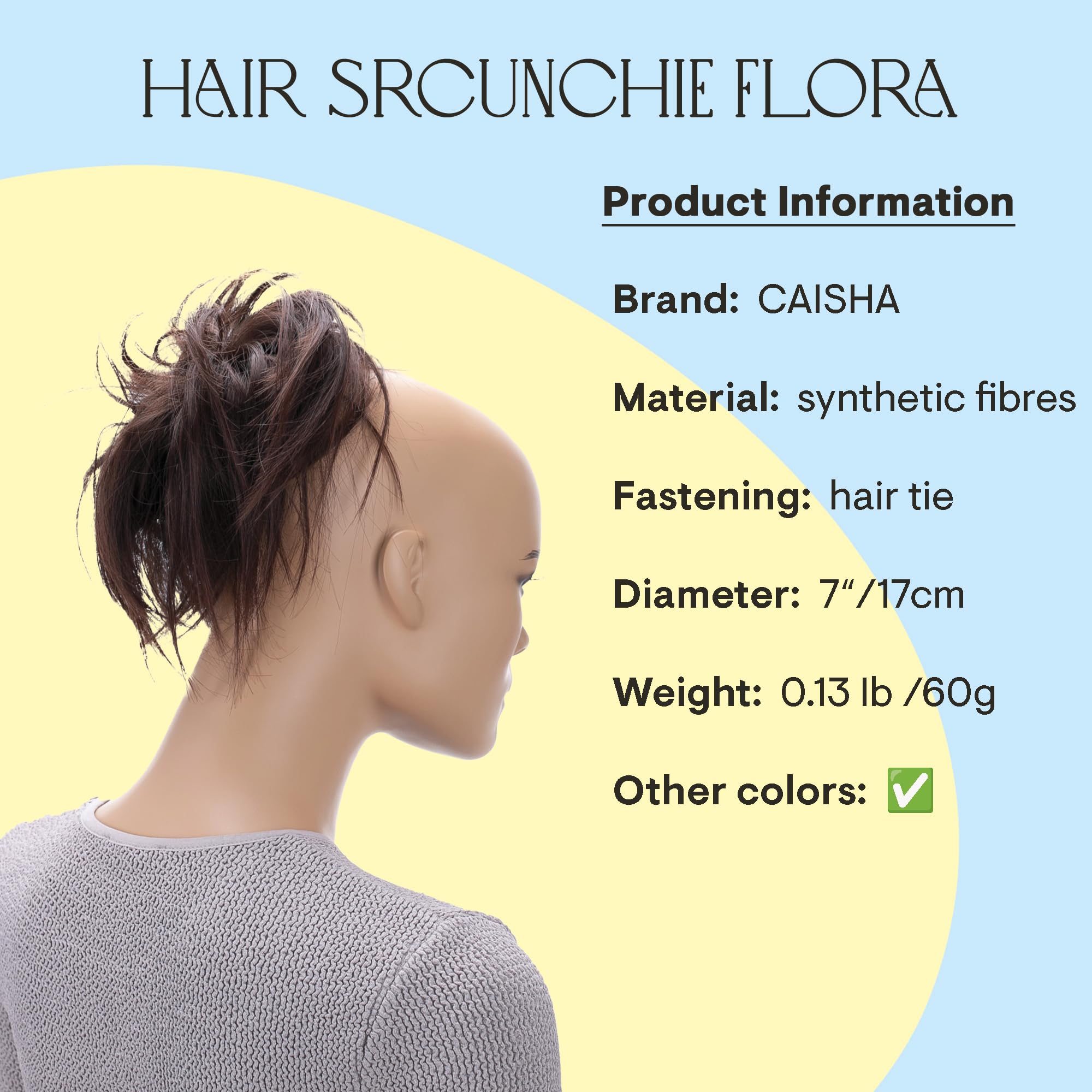 Dark Brown # 2T33 G7F: Prettyshop Hairpiece Hair Rubber Scrunchie Scrunchy Updos Voluminous Wavy Messy Bun Dark Brown # 2T33 G7F