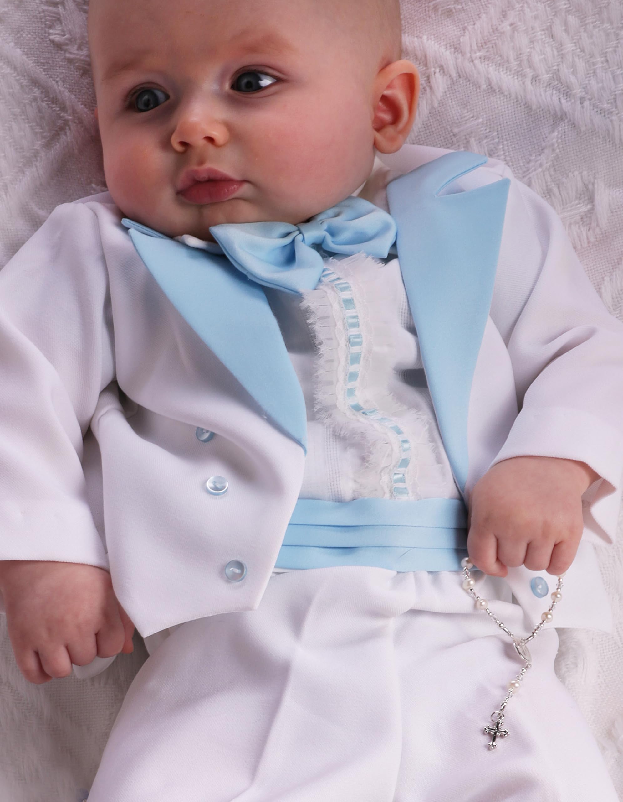 Precious Pieces Sterling Silver White Baby Rosary Baptism Gift