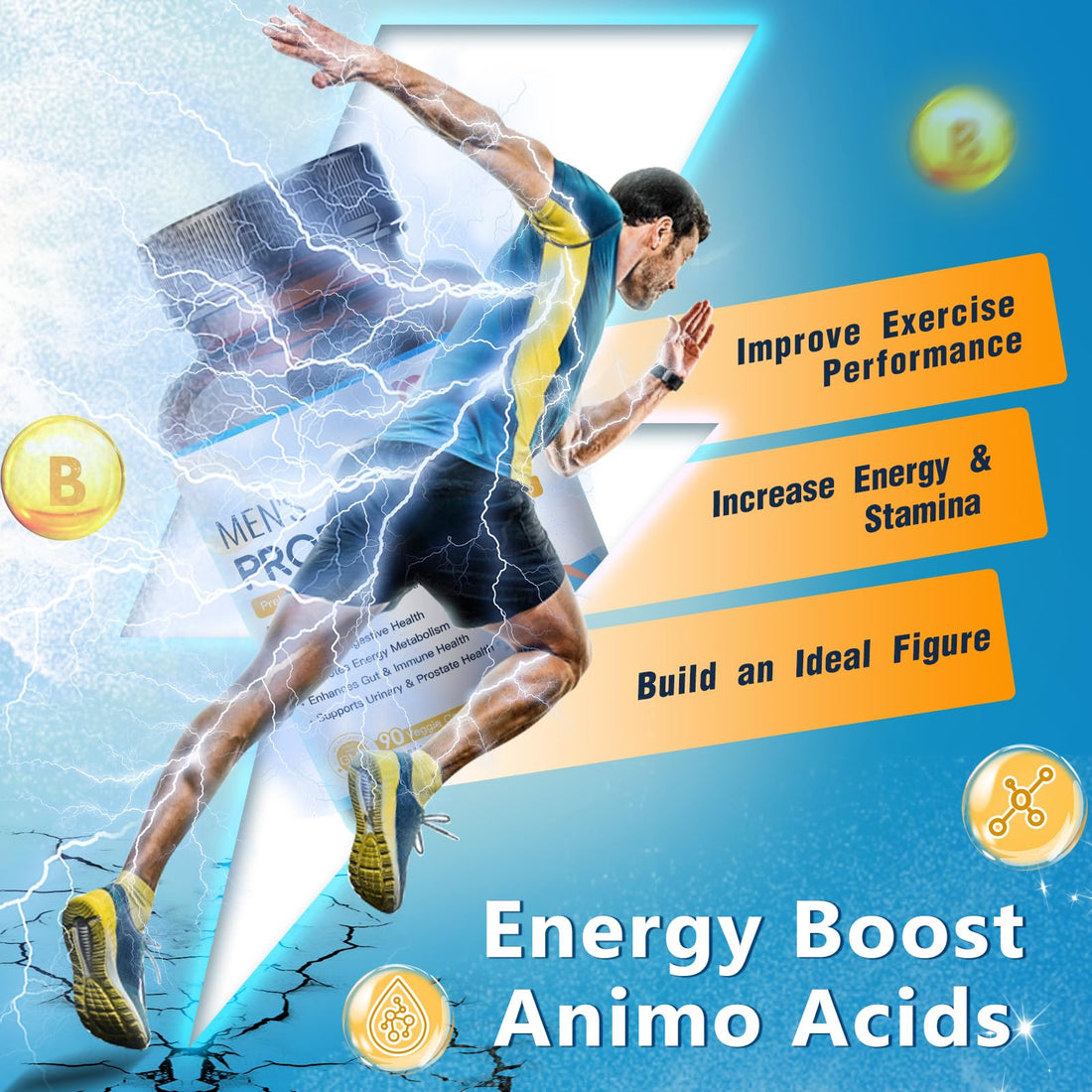 NATURE TARGET Probiotics for Men Digestive Health with Enzymes & Prebiotics, 100 Billion CFUs, Men's Probiotics with Saw Palmetto & Cranberry for Prostate & Urinary Tract Health, 90 Veggie Capsules