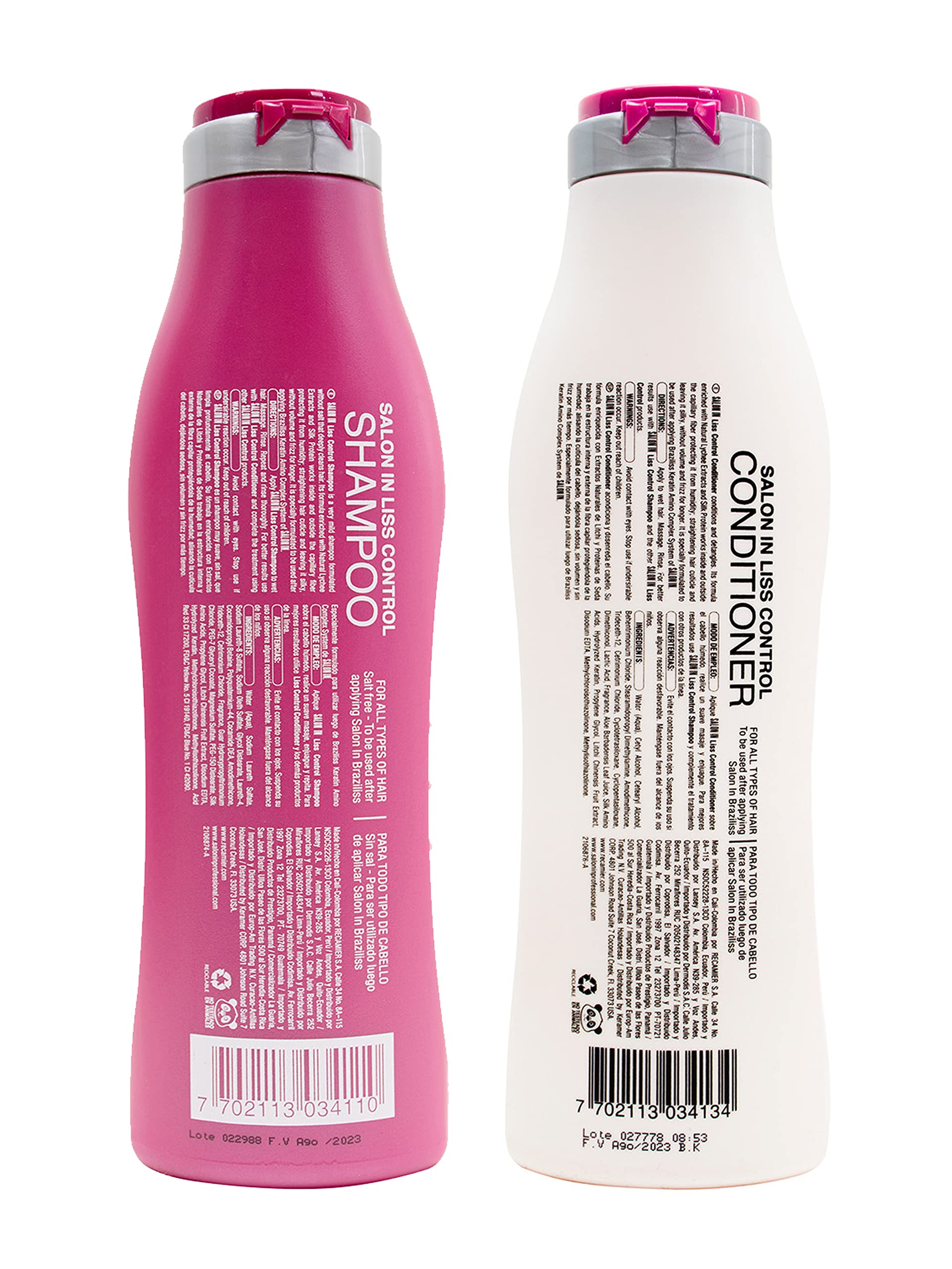 RECAMIER Anti Frizz Shampoo Conditioner Set Hair Treatment | Champu y Acondicionador para Mujer 10.1 OZ