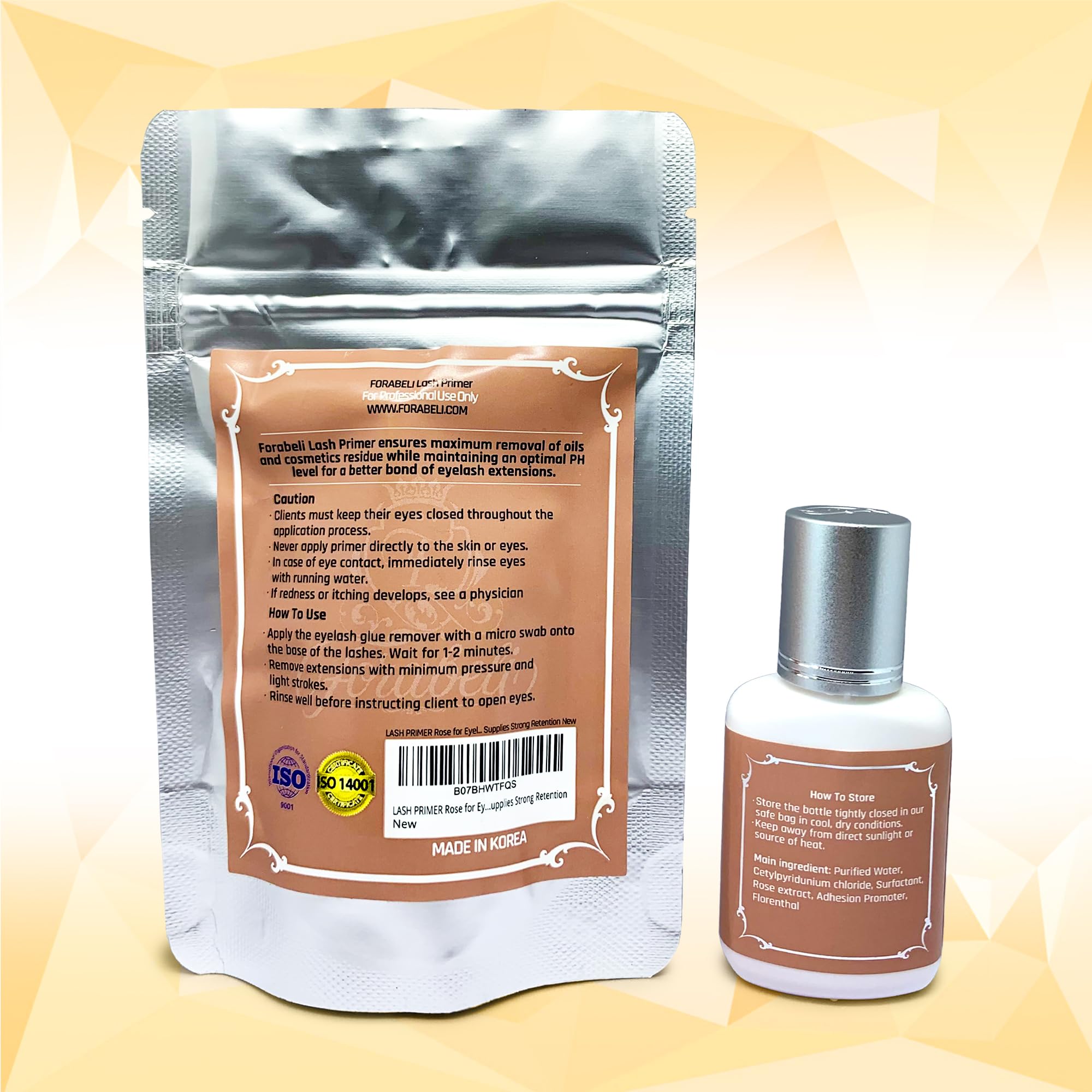 Forabeli Pink Gel Lash Remover for Eyelash Extensions, 15ml, Safe and Gentle Formula, Easy to Apply, Versatile and Efficient