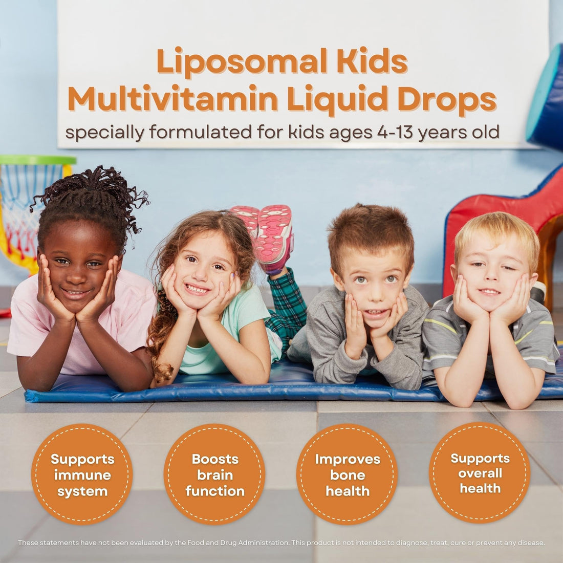 Vitaminally Liposomal Kids Liquid Multivitamin | Non-GMO | Clean | Sugar Free | Gluten Free | Organic Berry Flavors | Immune Support | Bone Health | Overall Wellness | 30 Servings | 3 fl oz