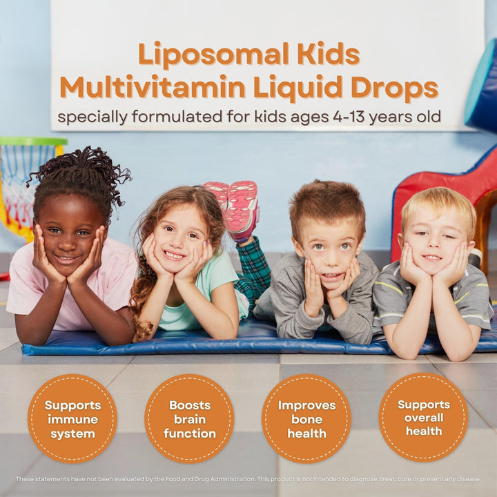 Vitaminally Liposomal Kids Liquid Multivitamin | Non-GMO | Clean | Sugar Free | Gluten Free | Organic Berry Flavors | Immune Support | Bone Health | Overall Wellness | 30 Servings | 3 fl oz