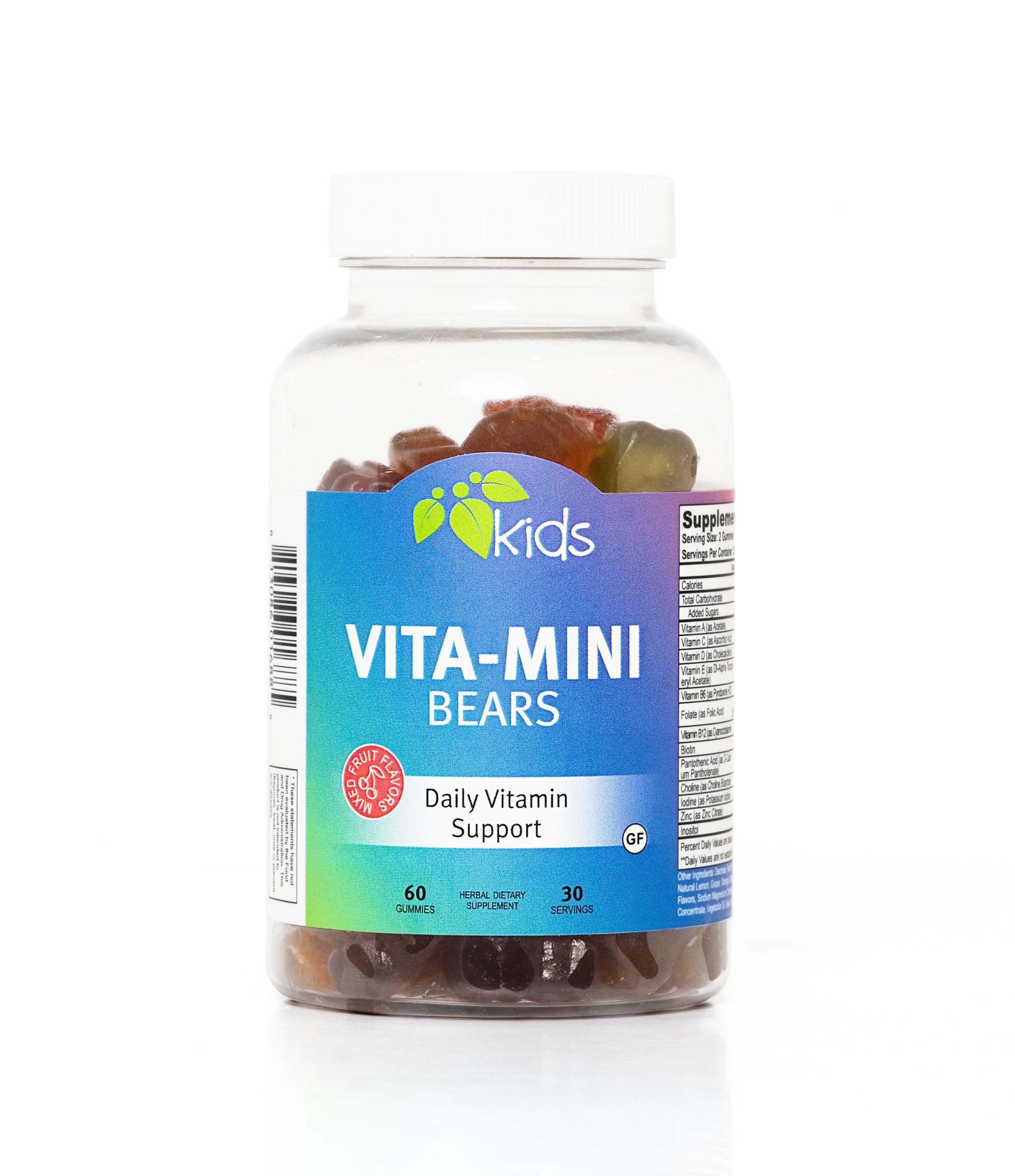 Mountain Meadow Herbs Vita-Mini Bears for Children | Multivitamin with Biotin, Folic & Pantothenic Acid, Iodin, Zinc | for Children’s Healthy Development | Fruit Gummies, 60 ct.