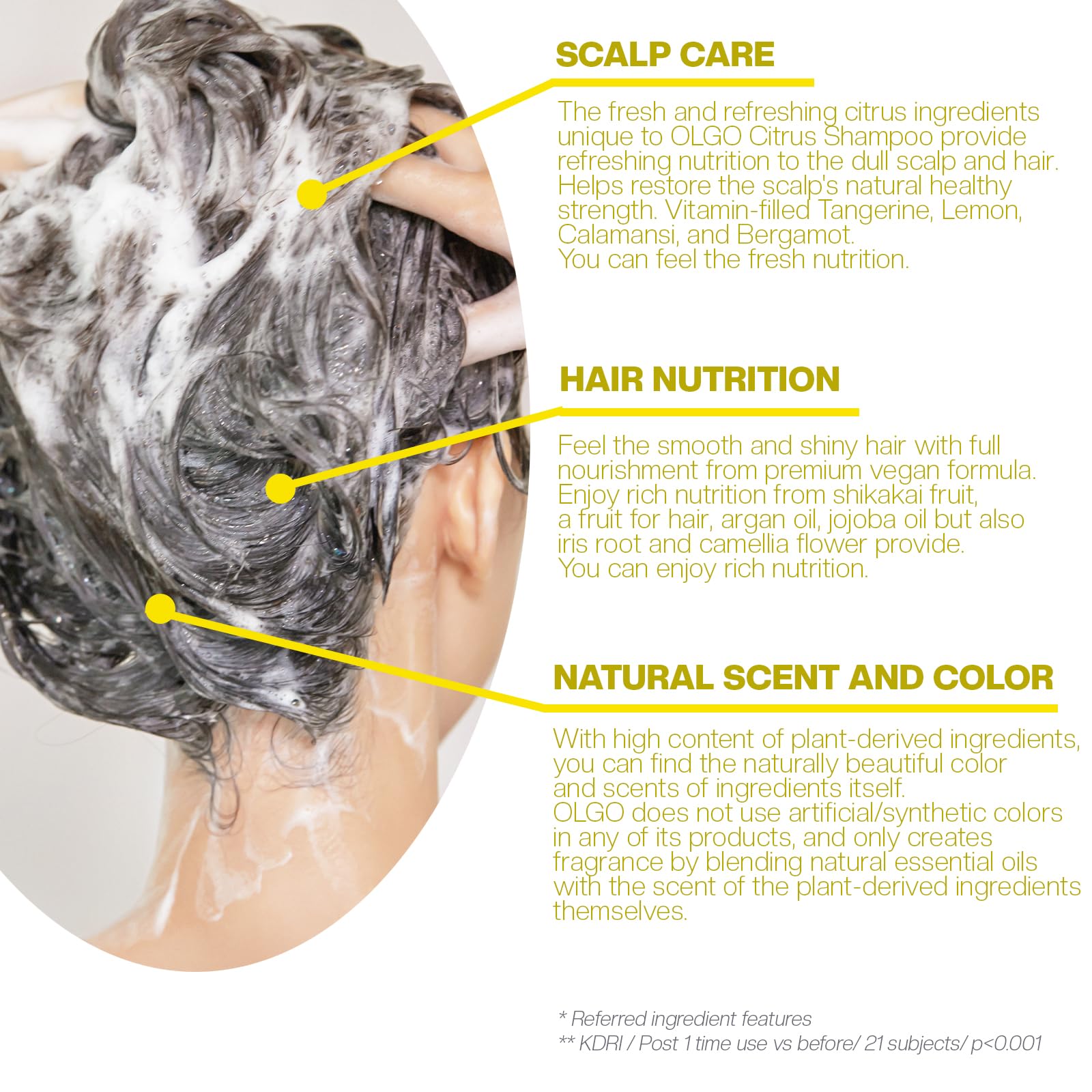 OLGO Citrus Shampoo Bar 3.5oz - Soap free solid shampoo bar for normal to dry, thin hair | Citrus, Argan oil, Jojoba oil, Shikakai | Vegan, Sustainable formula - no Sulfates, parabens, phthalates