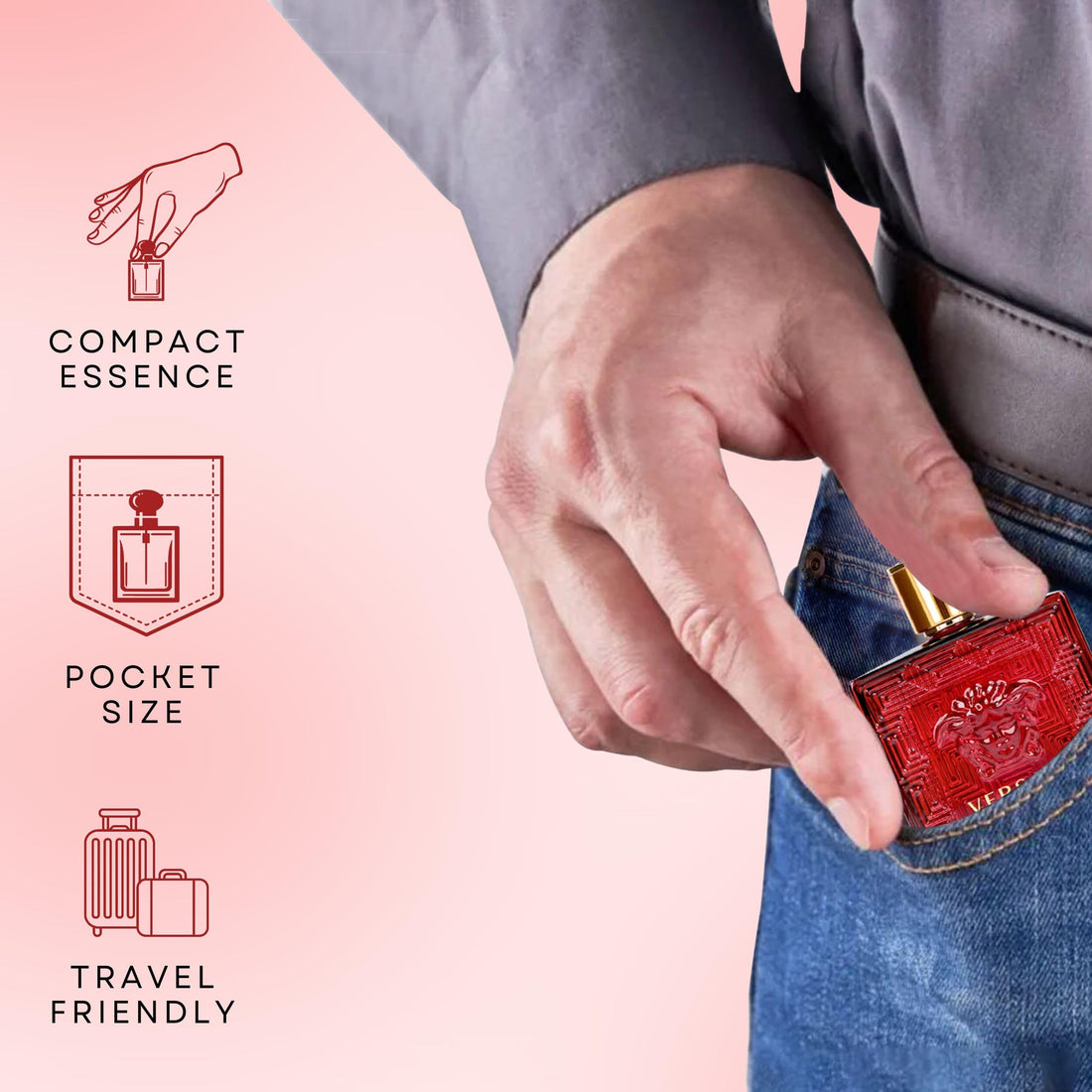 Versace Eros Flame Perfume for Men Mini EDP Splash 0.17 Ounce