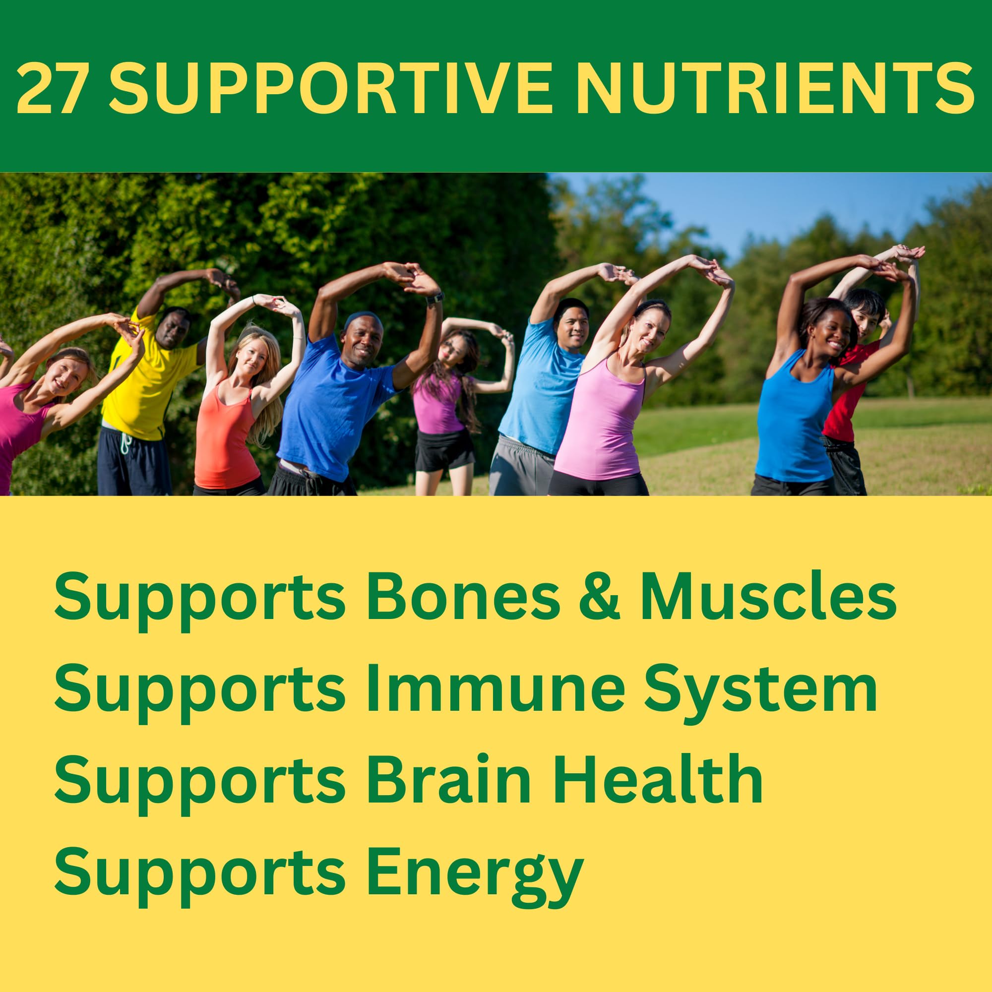 Greenfield Nutritions Halal Multivitamins for Women and Men - 60 Gelatin Free Multivitamin Tablets with 27+ Vitamin Minerals, A, B12, C, D3, Iron and Zinc - Supports Immunity Bone and Overall Health