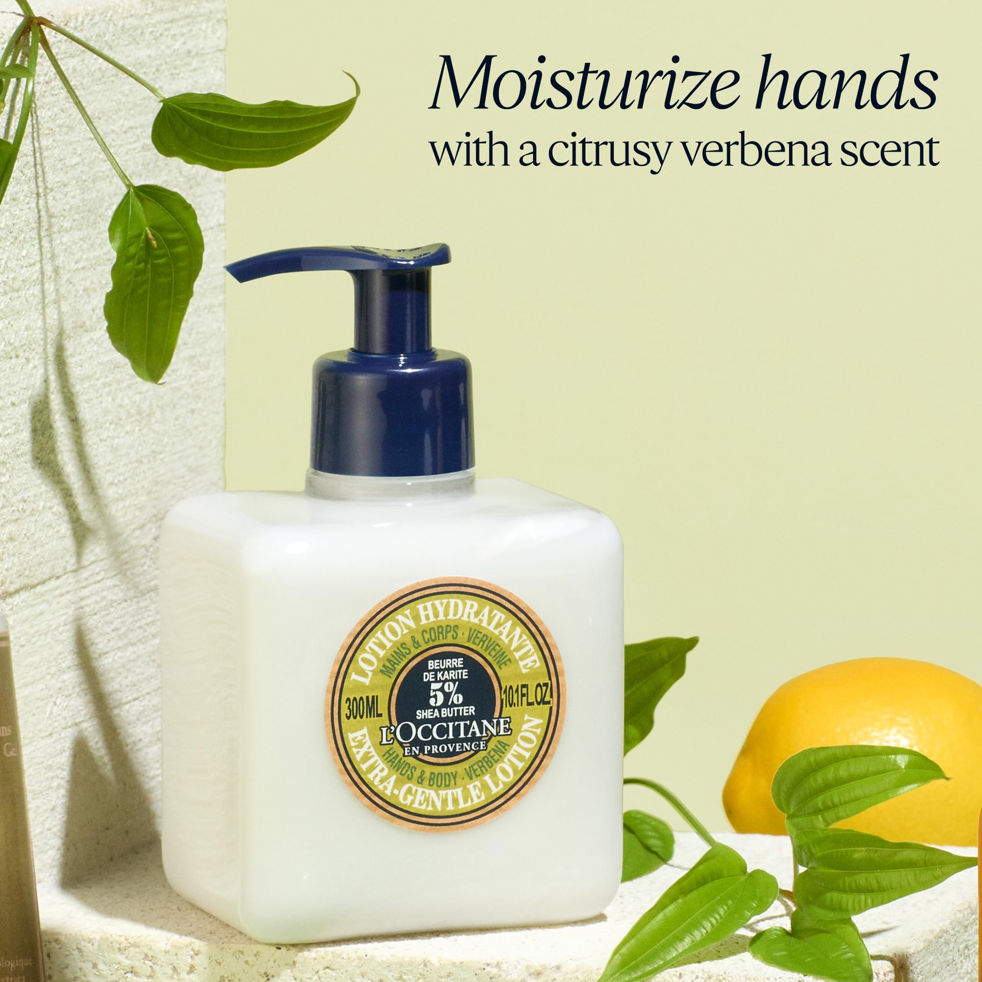 L'Occitane Verbena Shea Butter Hands & Body Extra-Gentle Moisturizing Lotion: Organic Verbena Extract | Refreshing Scent | Softening | Vegan