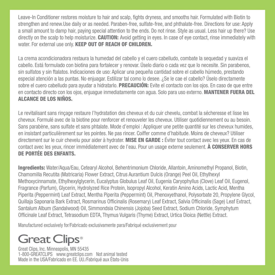 GREAT CLIPS LATITUDE Leave-In Conditioner | Hydrating Leave In Conditioner for Men | Promotes Hair Strength + Renewal | 12oz