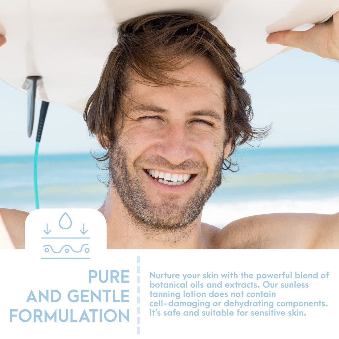 Natural Tone Organic Skincare Hydrating Sunless Tanner with Hyaluronic Acid, Aloe Vera-Based Self Tanning Lotion, Easy to Apply Self Tanner for Face and Body, 6 fl oz