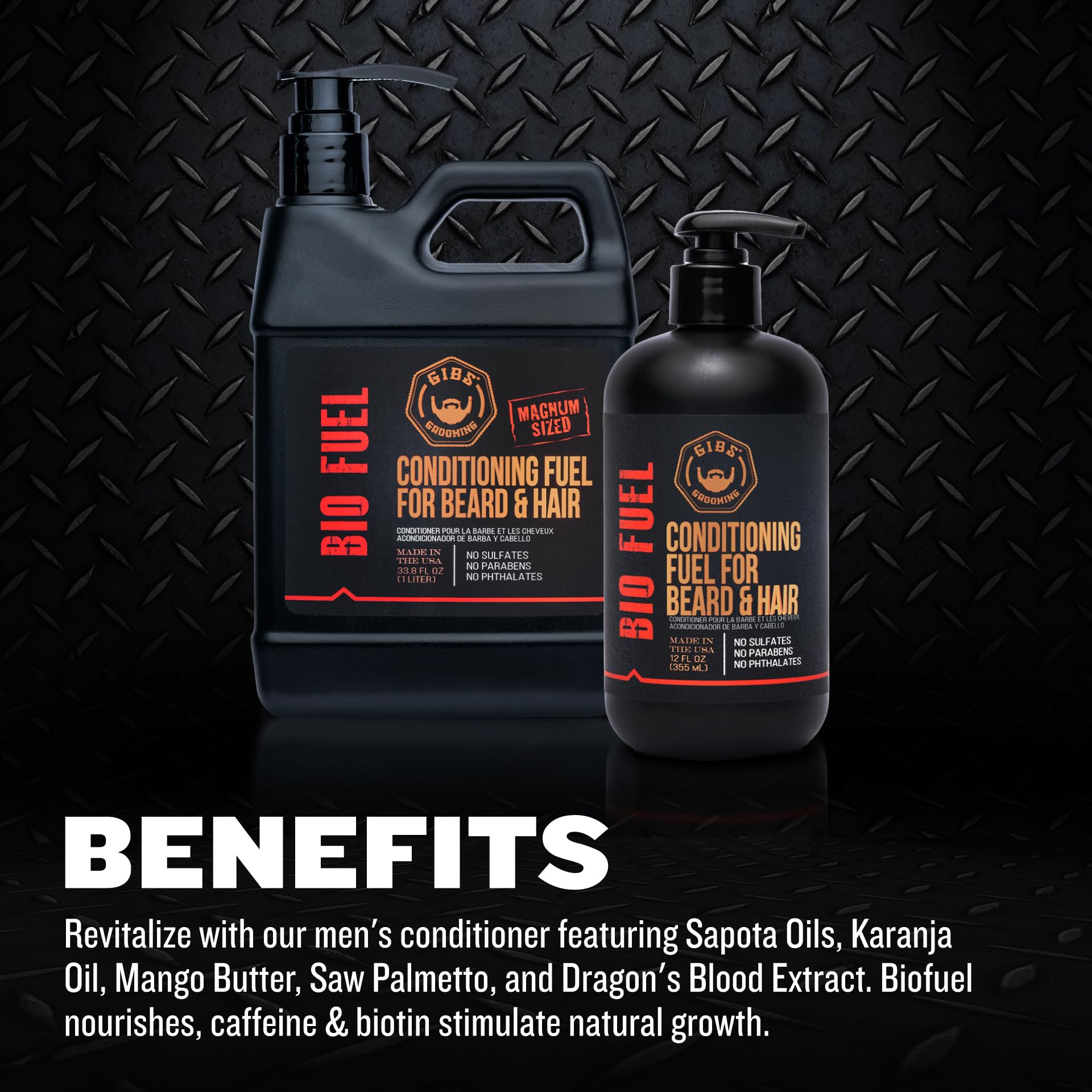 GIBS Grooming Biofuel Conditioning Fuel for Beard & Hair, 12 Fl Oz