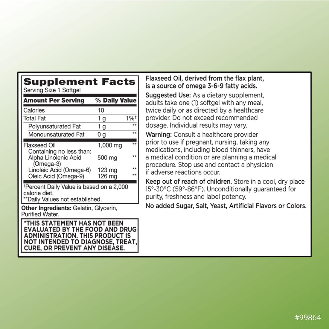 Quality Choice Flaxseed Oil 1,000 mg Softgels