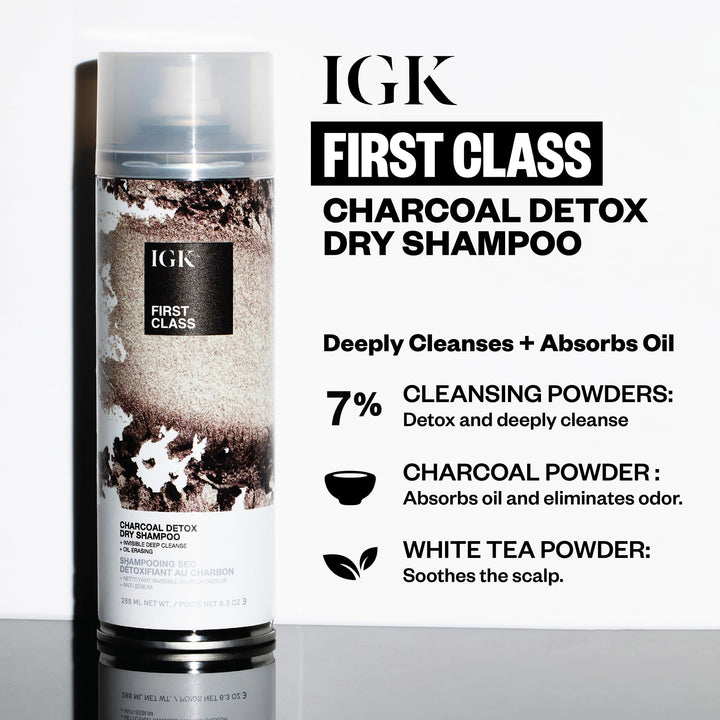 IGK FIRST CLASS Charcoal Detox Dry Shampoo, 6.3 Oz