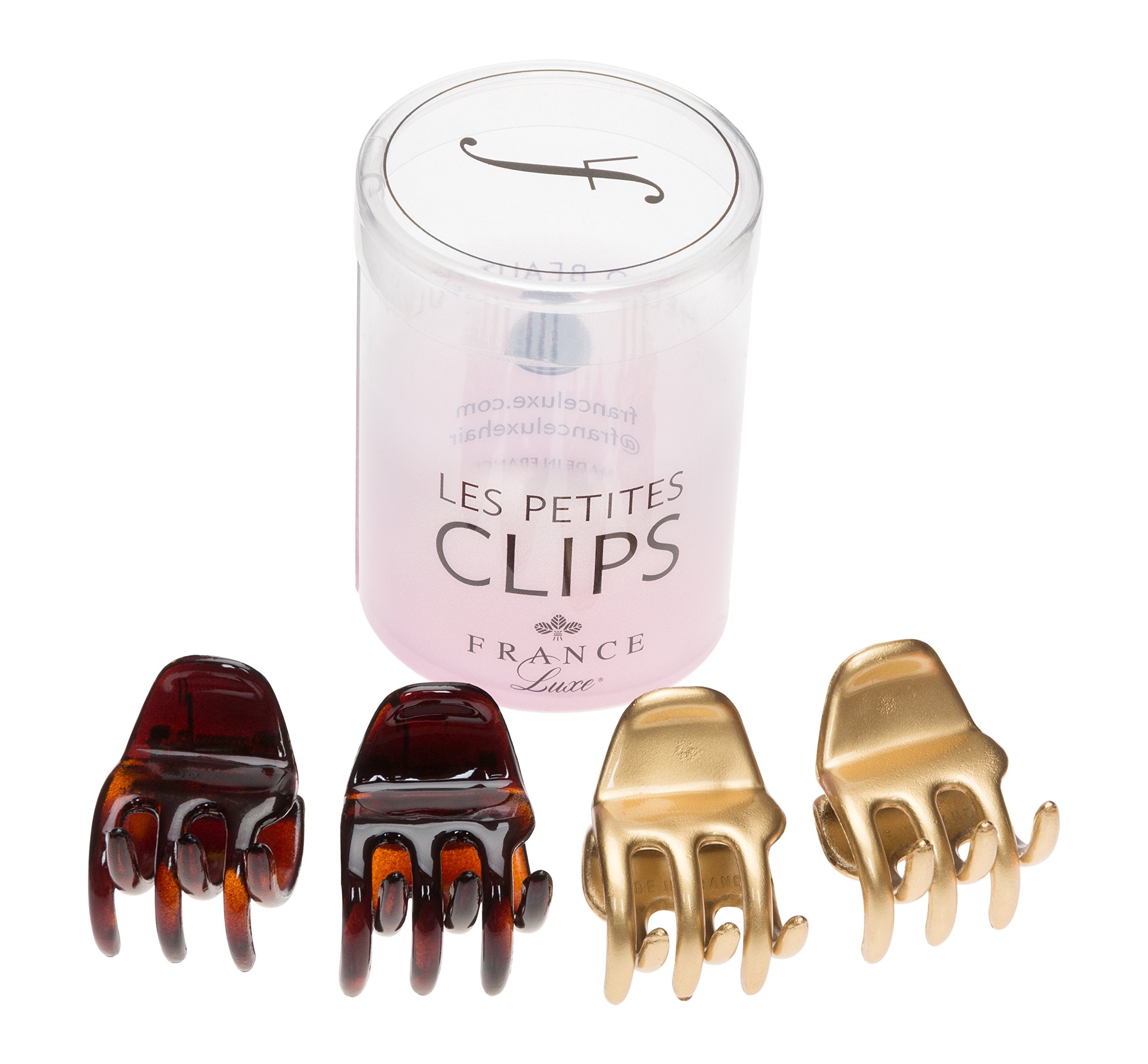 France Luxe Les Petite Clips Small Dainty Jaw 4-Pack - Gold/Tortoise