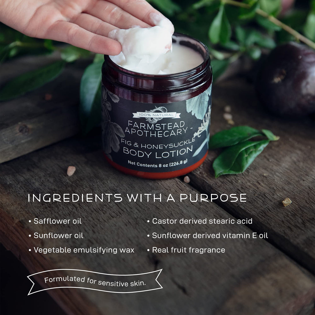 Farmstead Apothecary Body Lotion, Fig Honey 8 oz