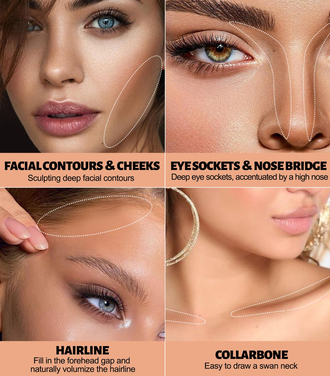 Erinde Bronzer Pressed Powder, Matte Bronzer Face Powder Natural Contour Makeup, Lightweight, Blends Easily, Longwear, Facial Compact Bronzing Powder for Contouring and Sun Kissed Makeup Finish, 01