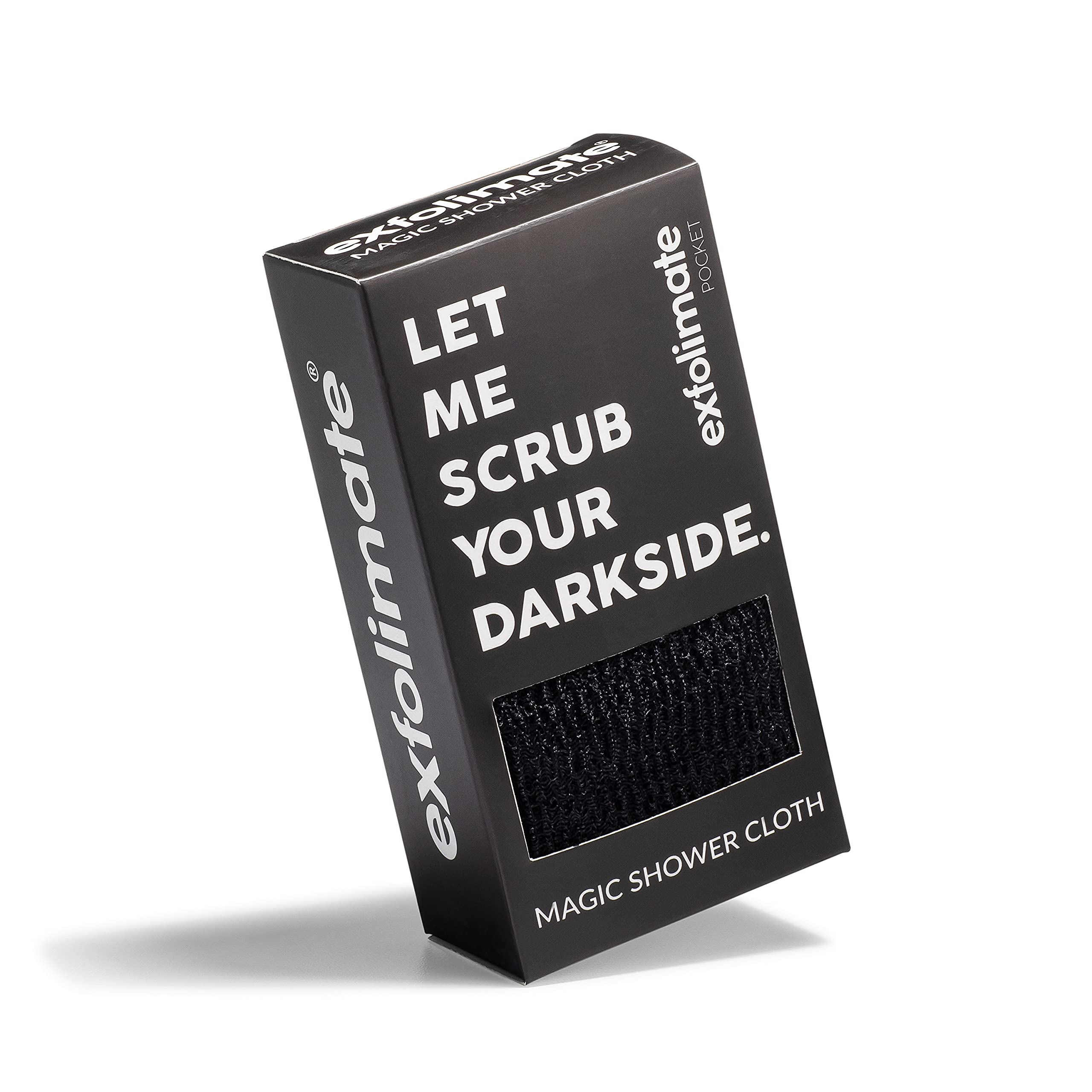 ExfoliMATE | Magic Exfoliating Shower Cloth Gently Removes Dead Skin for a Youthful Clear Complexion (Black - Pocket 2.0)