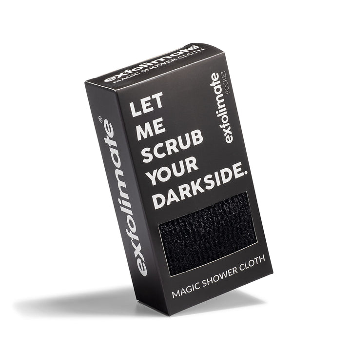 ExfoliMATE | Magic Exfoliating Shower Cloth Gently Removes Dead Skin for a Youthful Clear Complexion (Black - Pocket 2.0)
