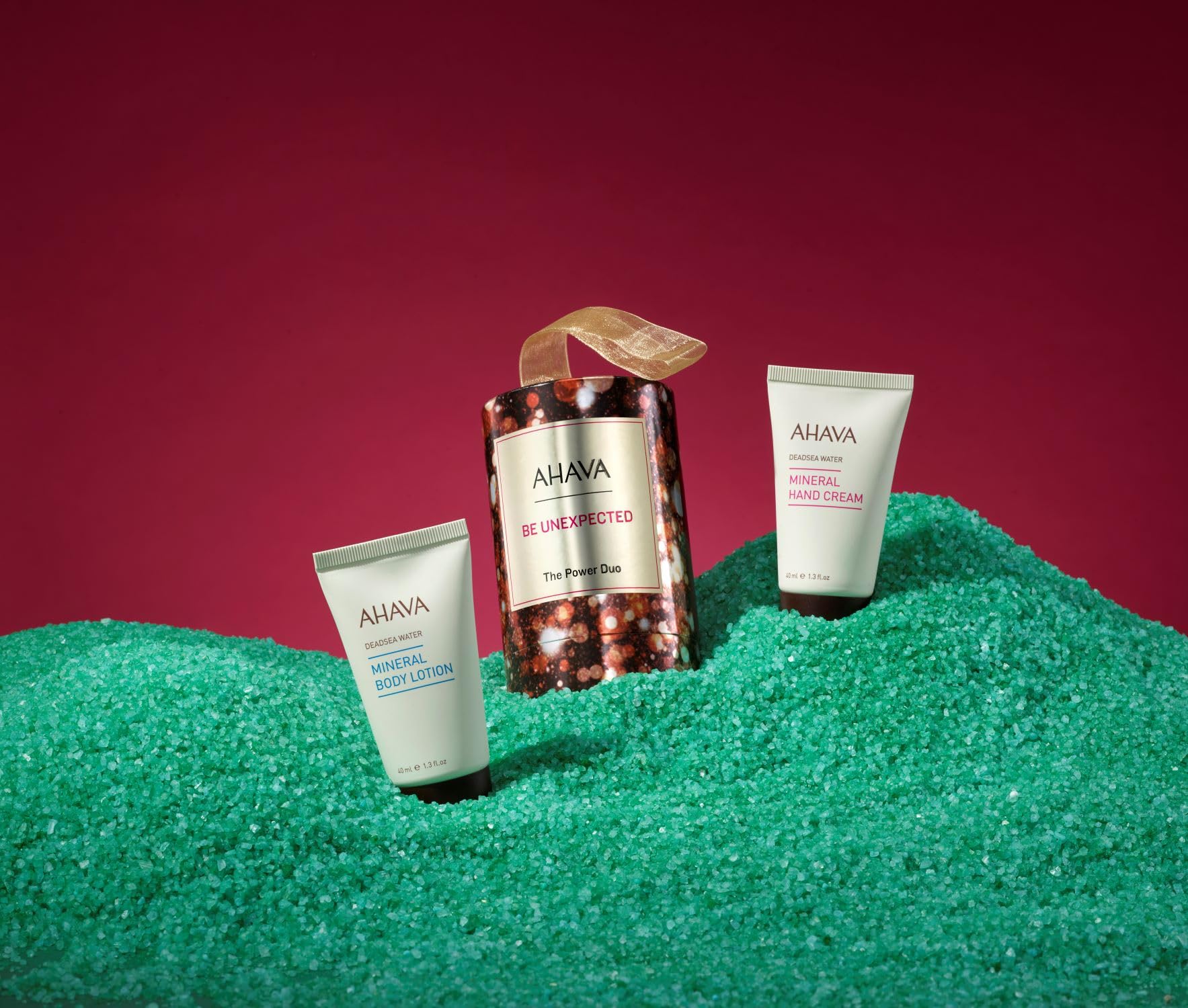 AHAVA The Power Duo Gift Set - Includes Mineral Body Lotion & Mineral Hand Cream, Enriched with Exclusive Dead Sea Mineral Blend Osmoter, 2 x 1.3 Fl.Oz